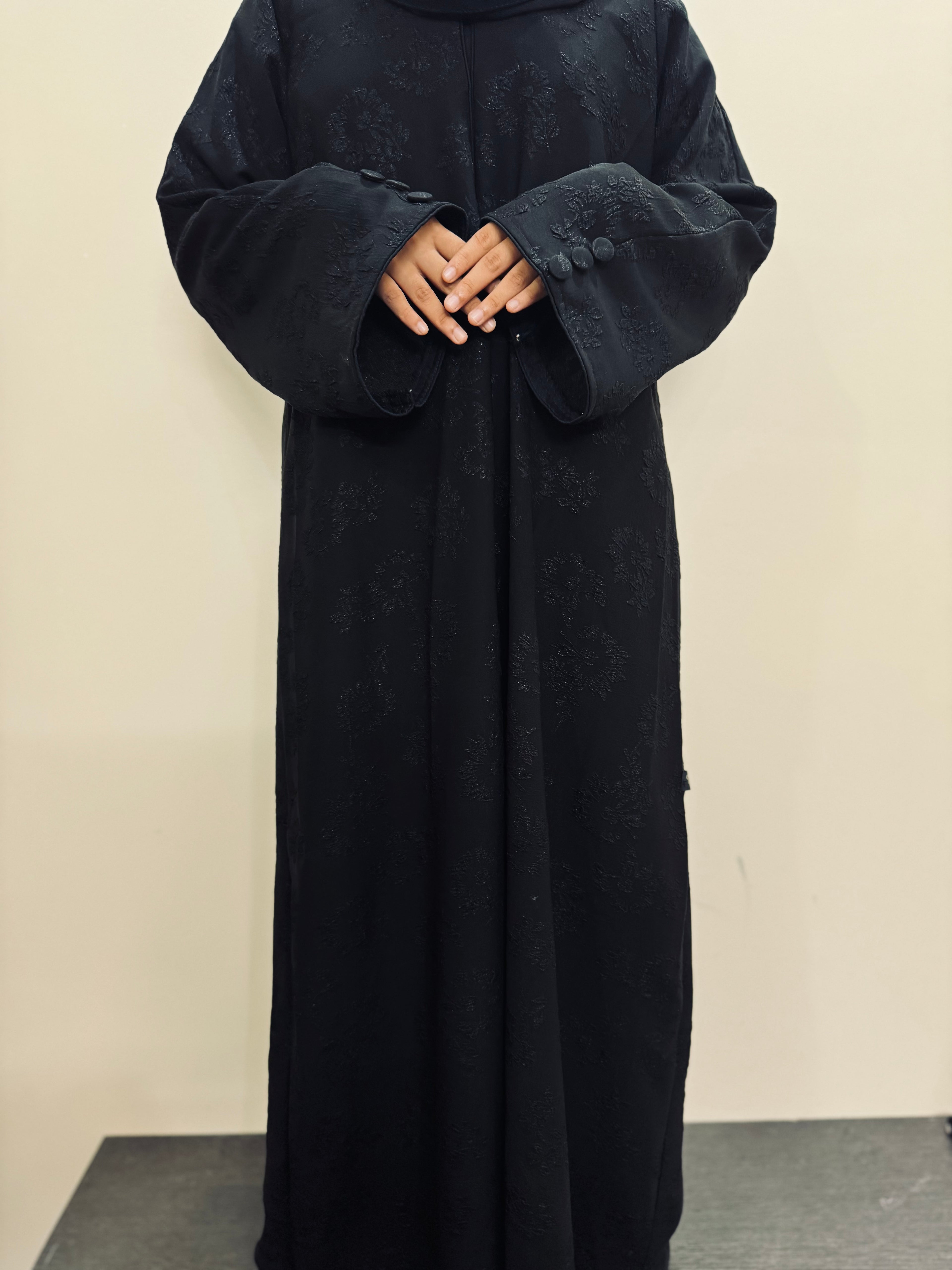 Self Designed Black Simple Abaya -MH090