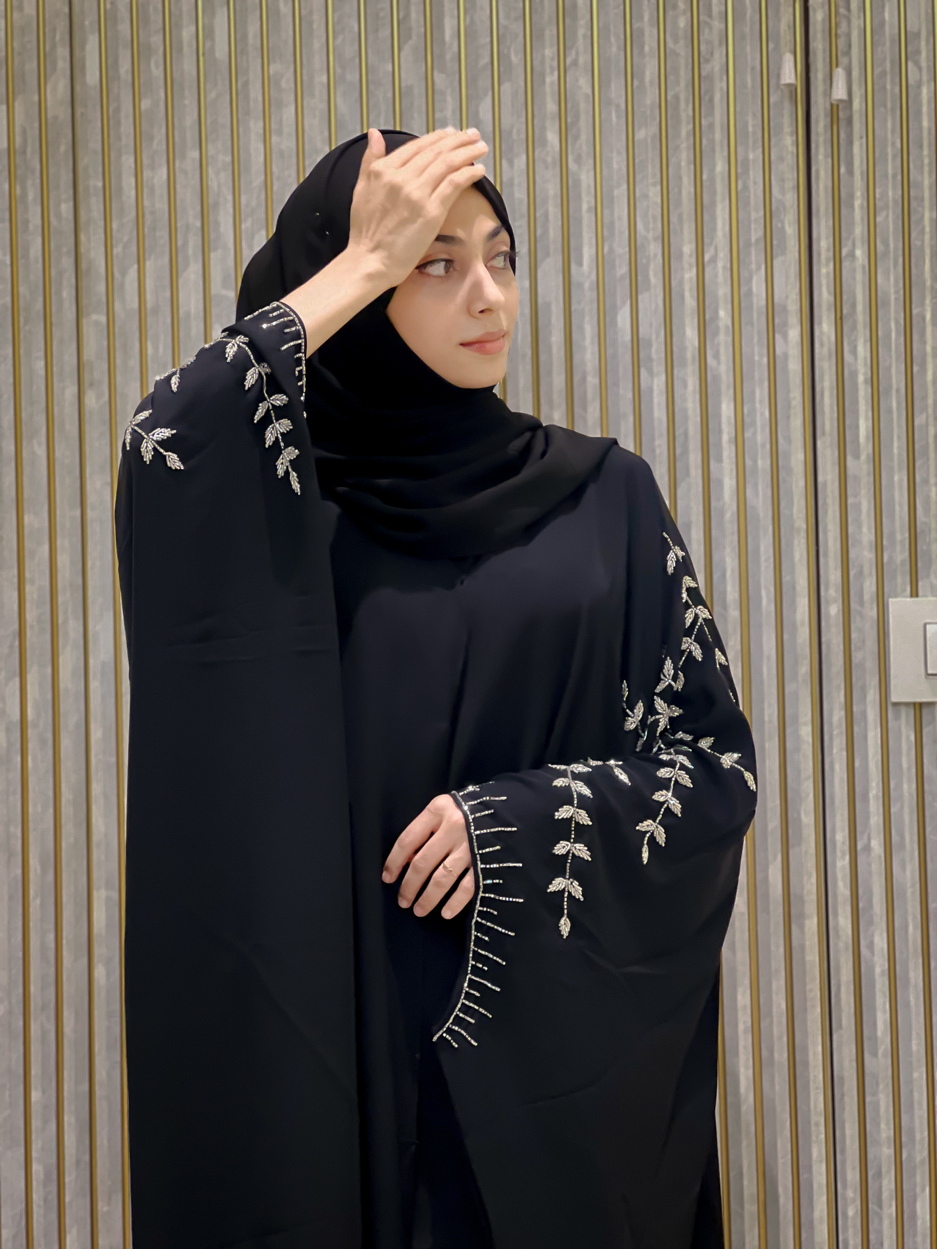 Sana Black Party Abaya- MH012
