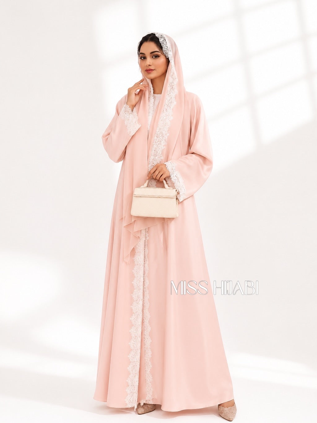 Trendy miss hijabi Lace Abaya with Inner -MH272