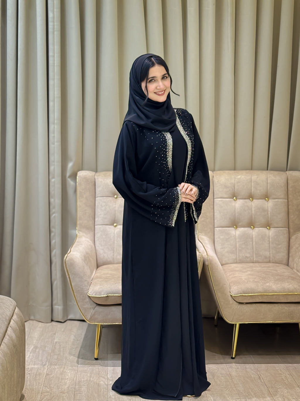 Black nafz Abaya -MH224