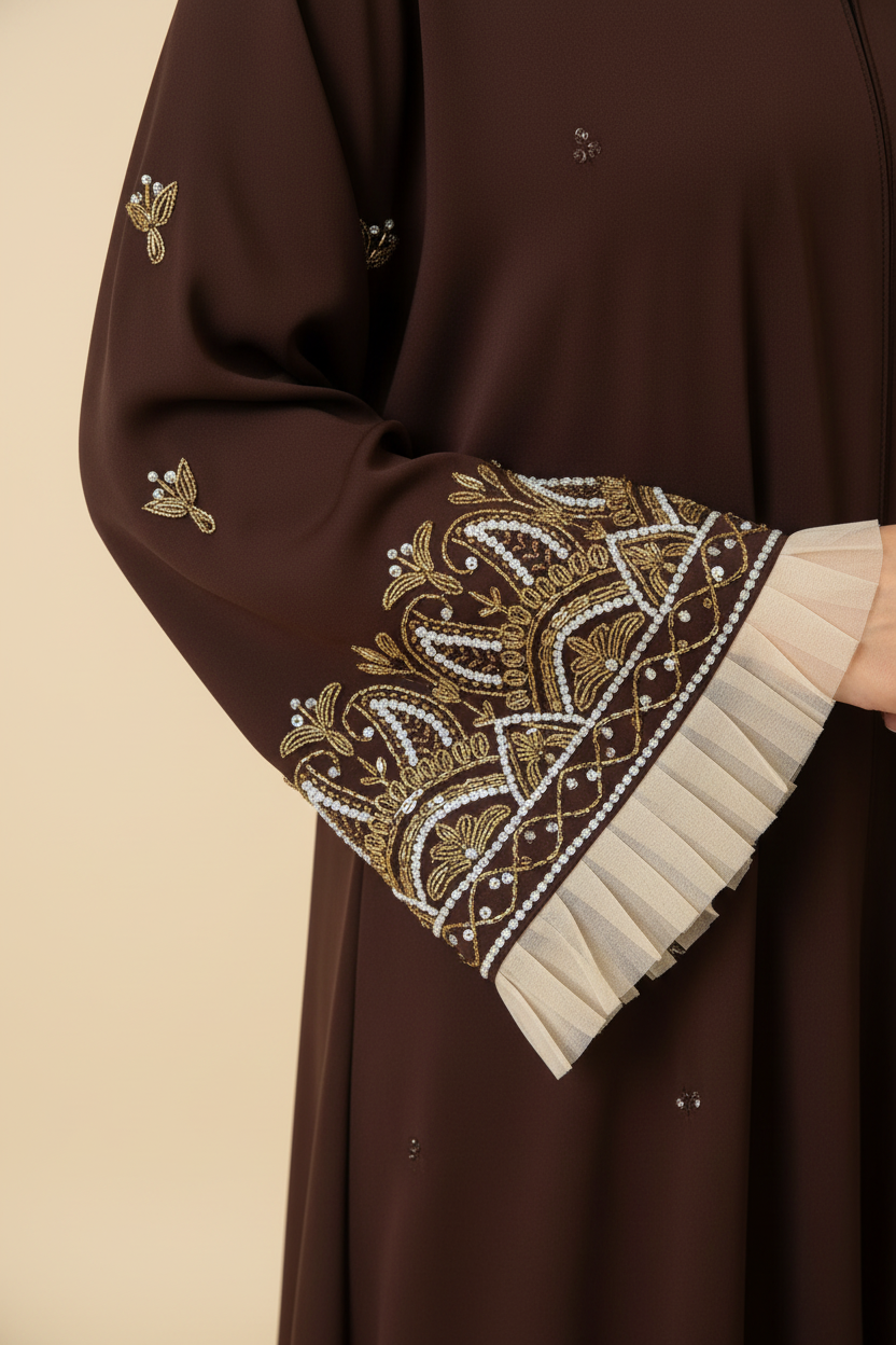 Luxury Brown Abaya for Women | Premium Modest Wear- MH062