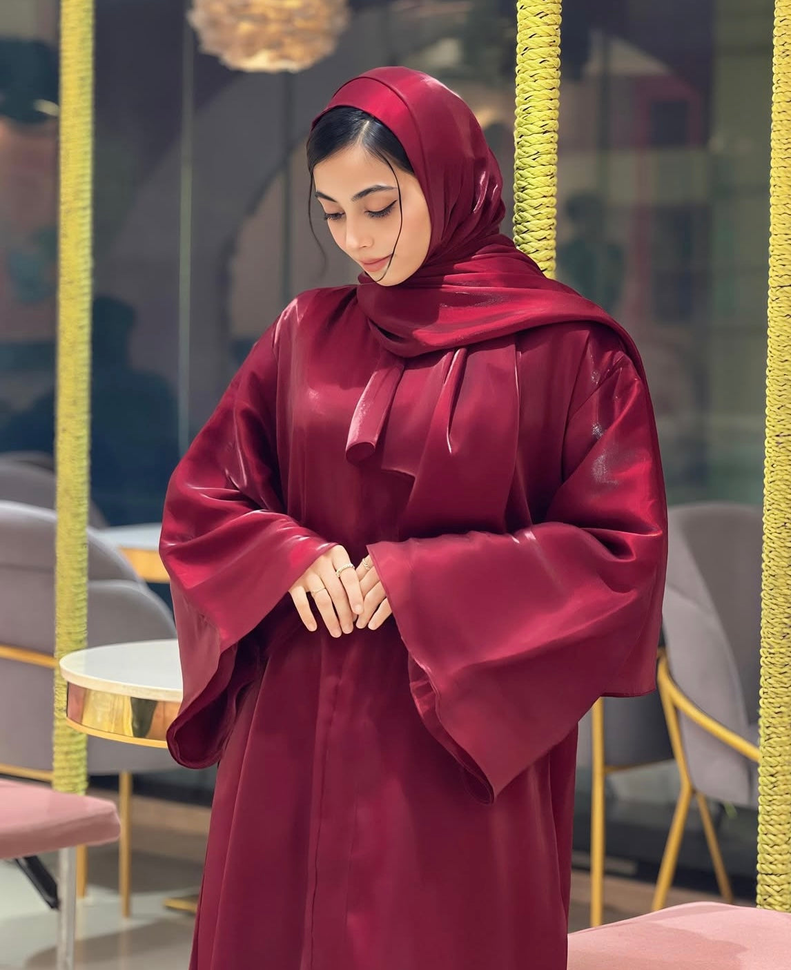Sana Cherry party Abaya -MH007