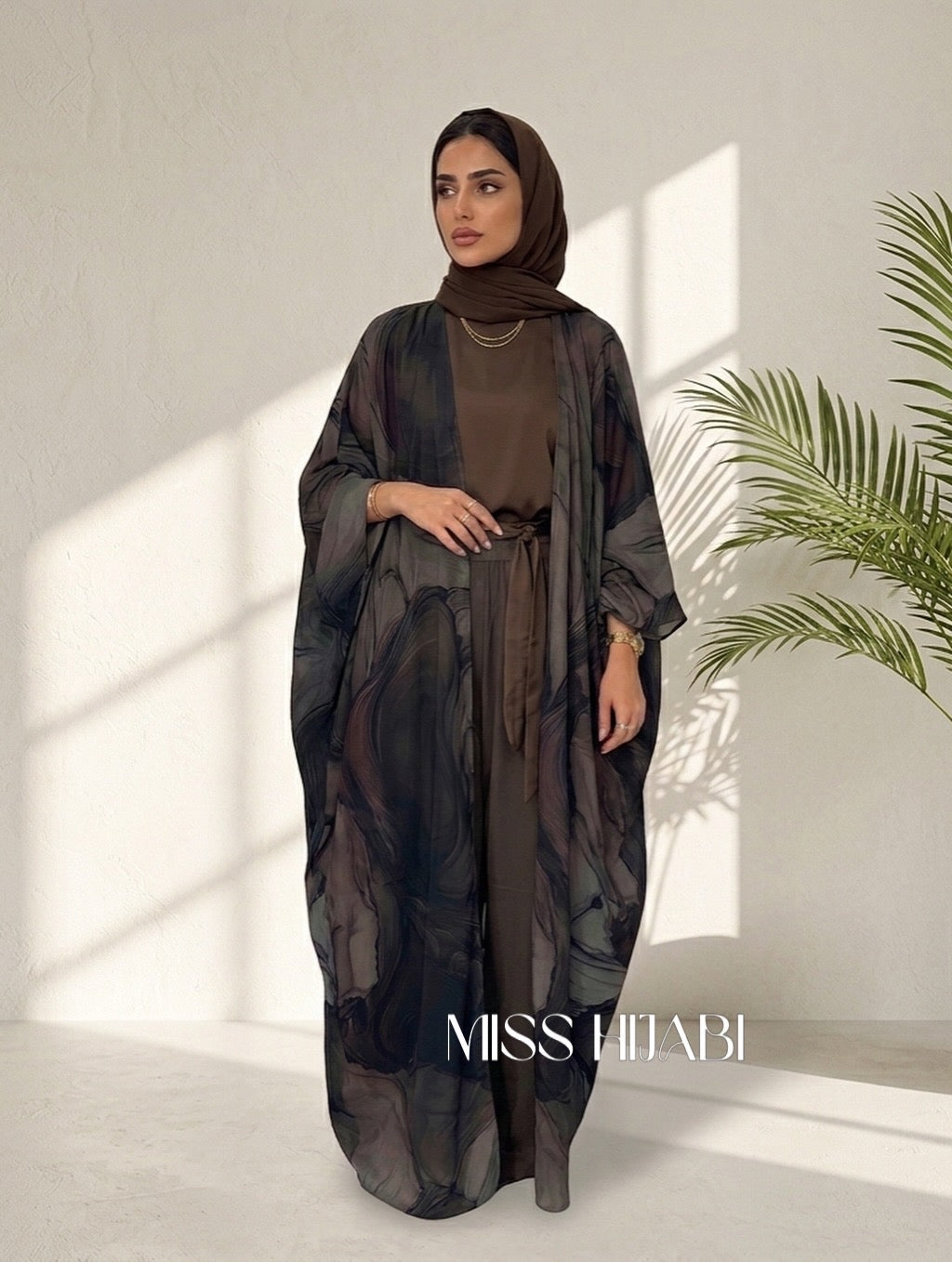 Printed khafthaan Abaya MH230