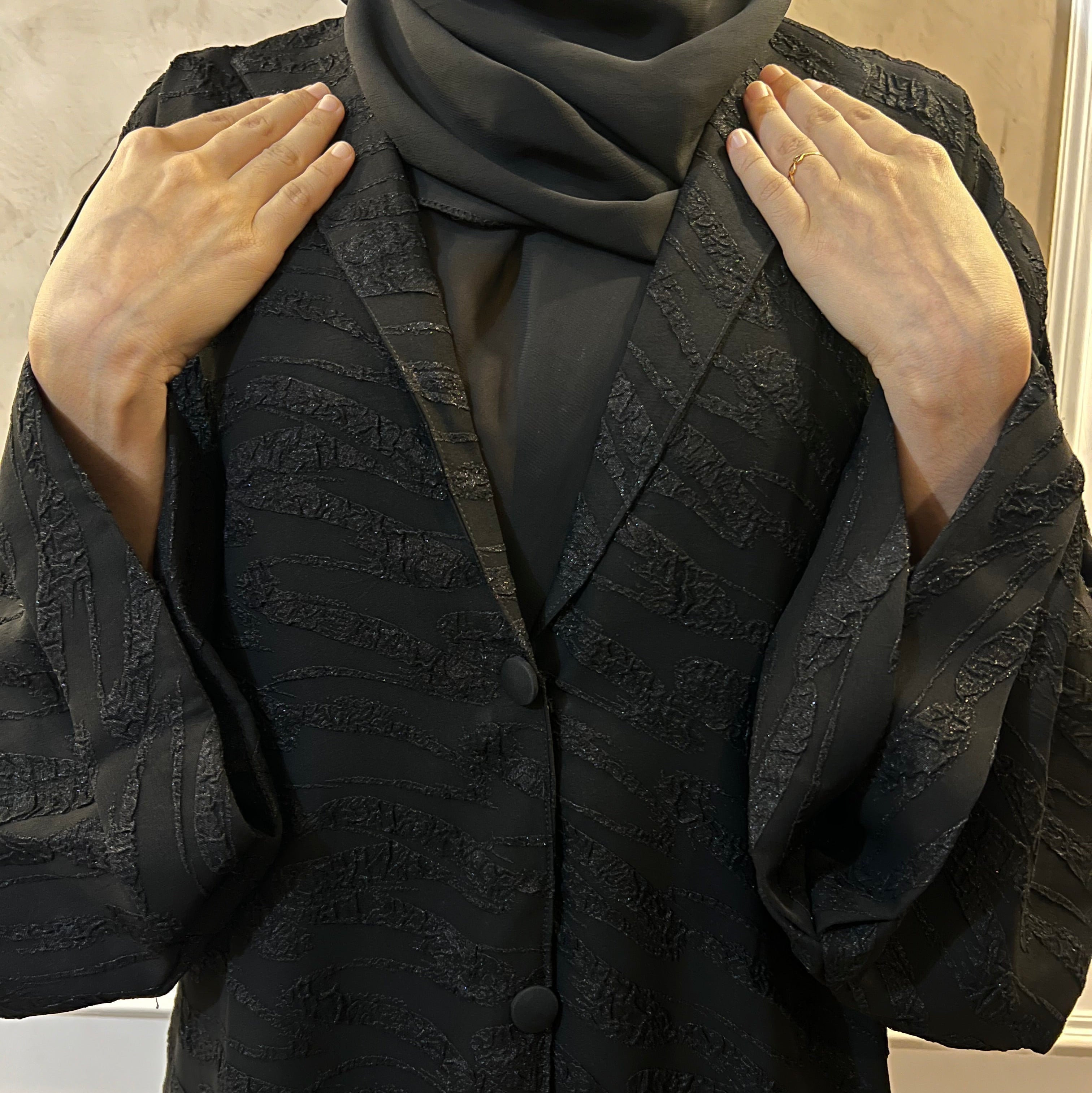 Sana Black Coat Abaya -MH025