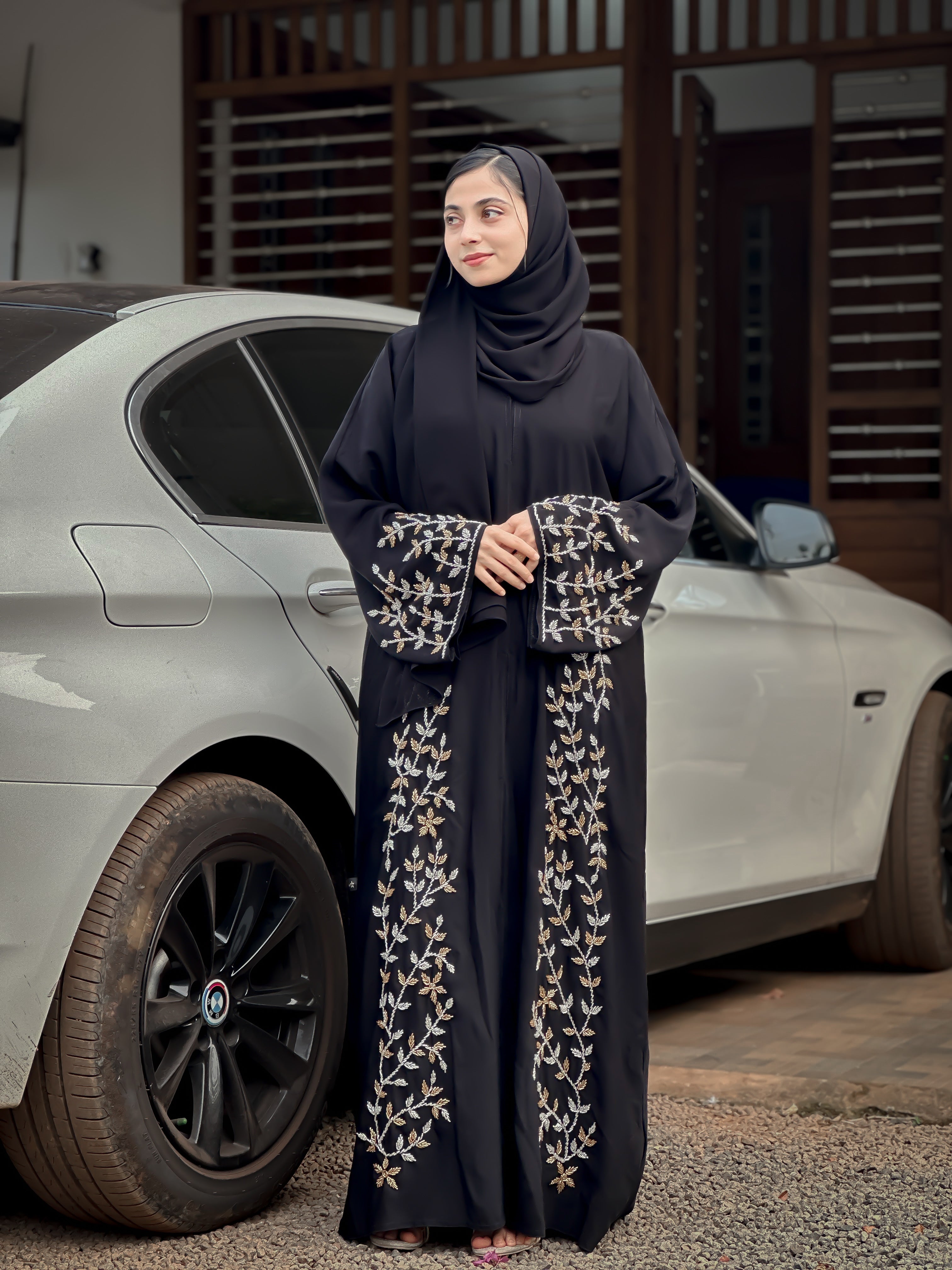 BLACK SANA LUXURY ABAYA- MH018