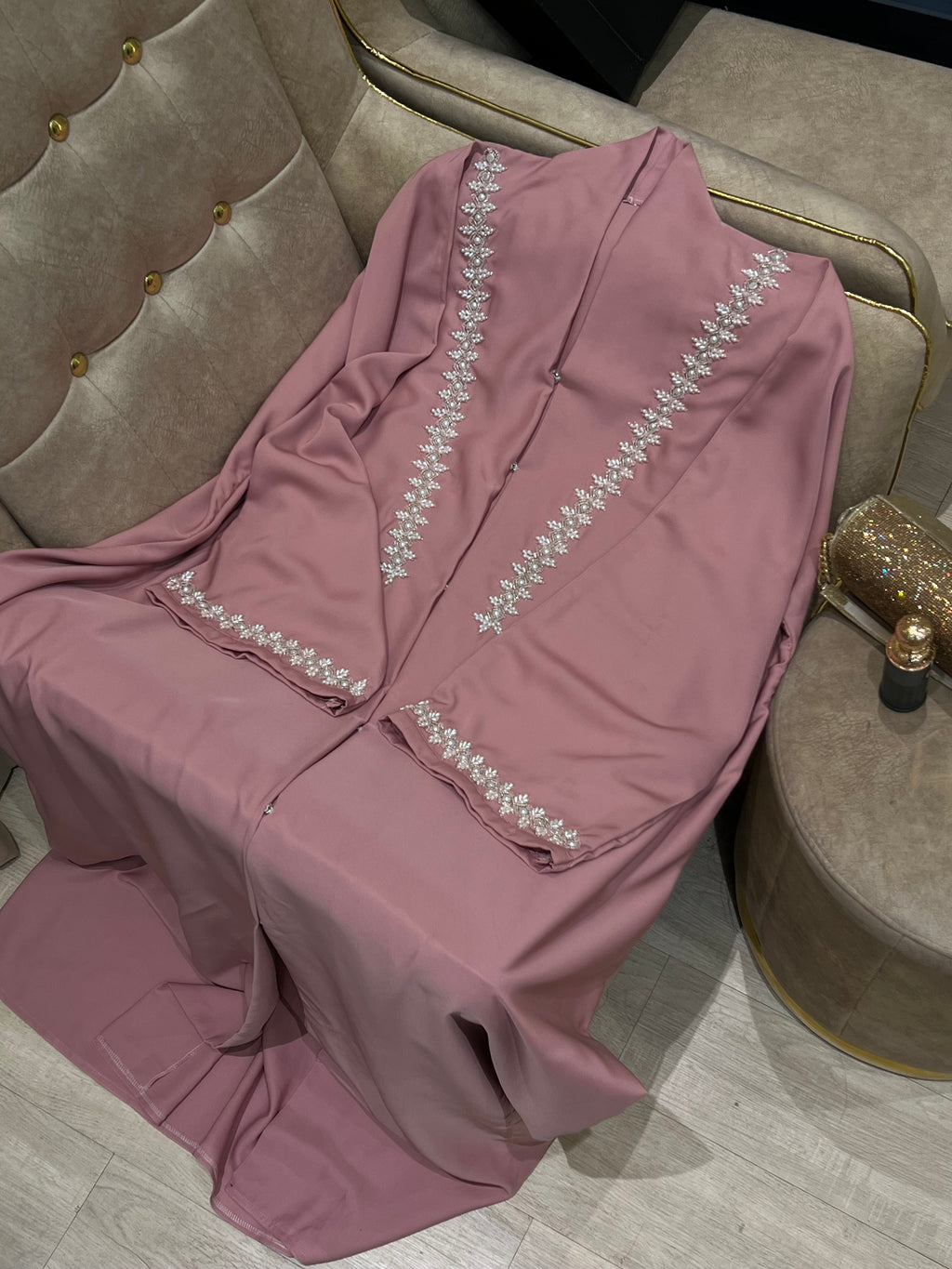 Baby Pink Luxury Abaya- MH061