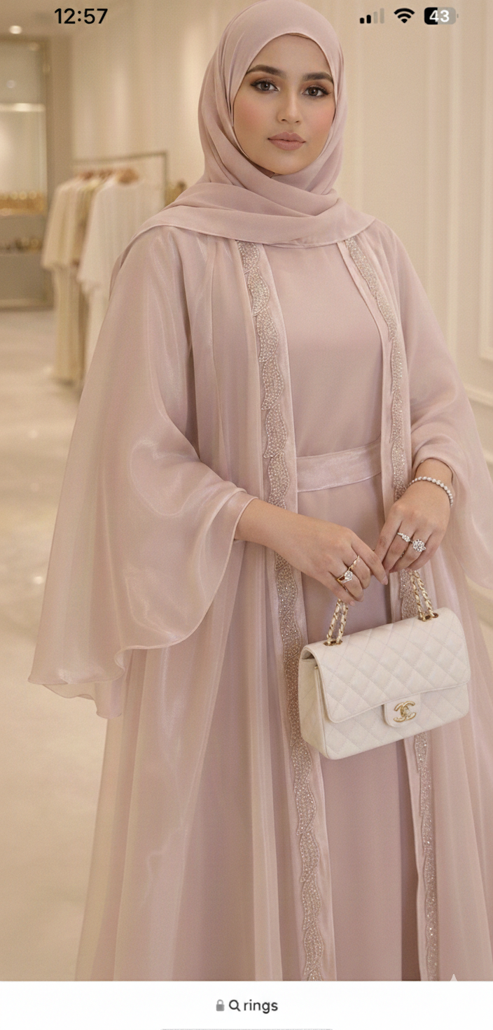 Luxury Organza Abaya- MH114