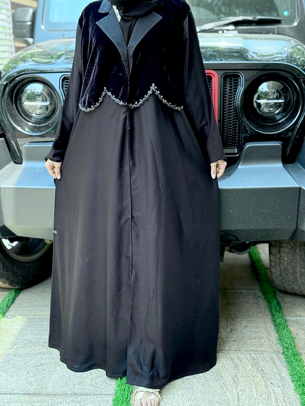 Sana Premium Velvet Black Abaya- MH021