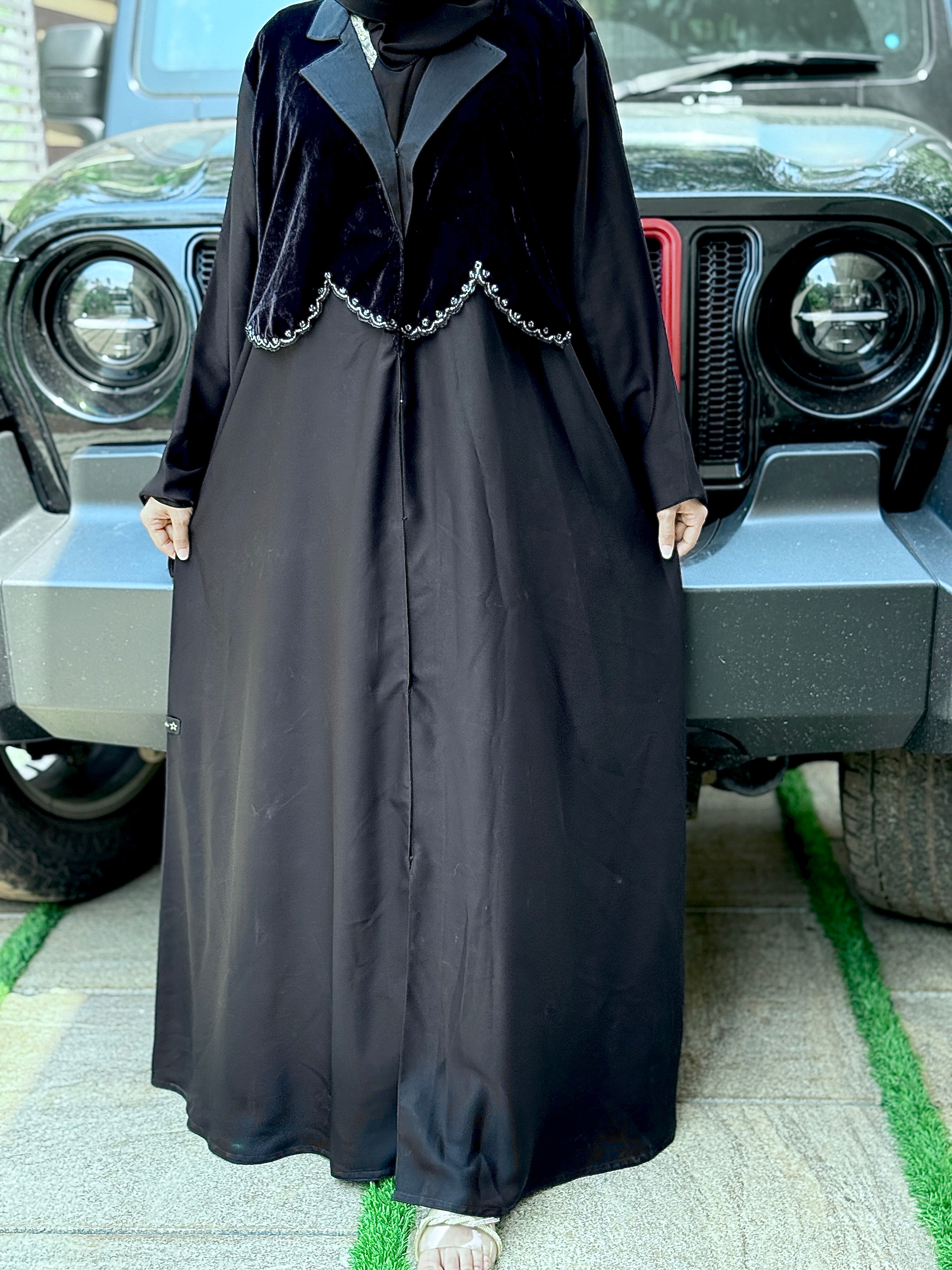 Sana Premium Velvet Black Abaya- MH021