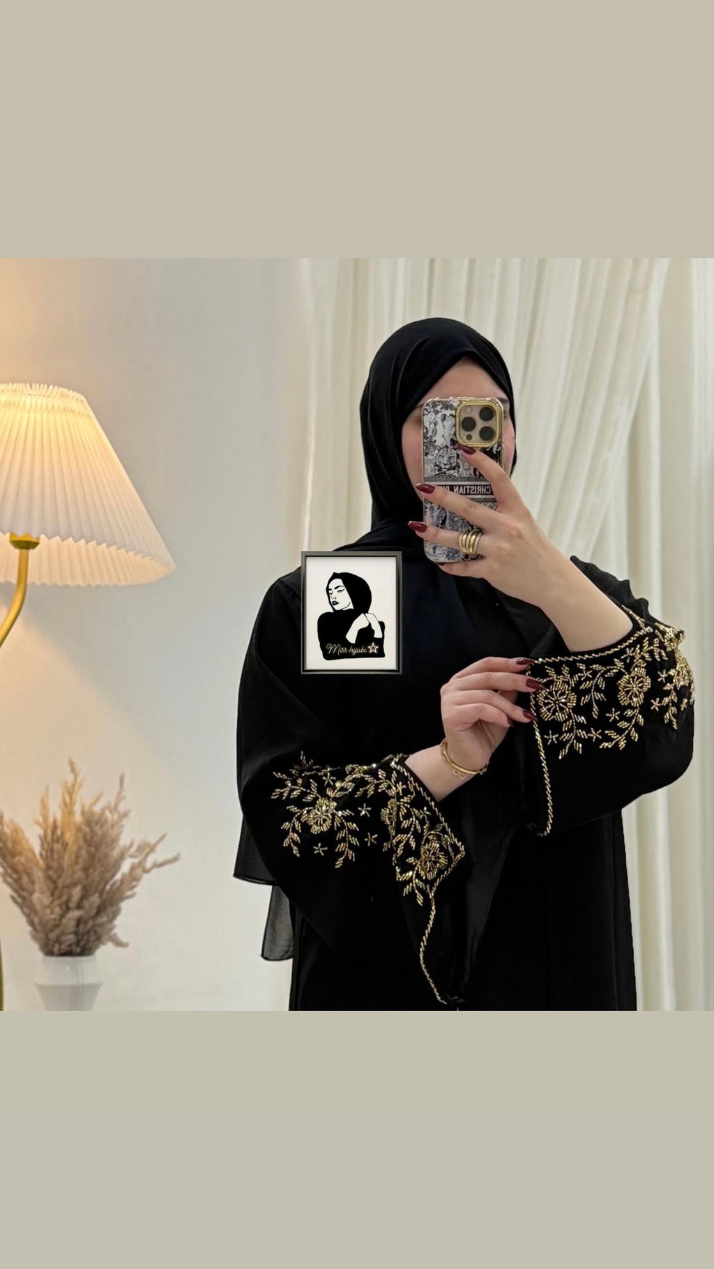 Royal Gilded Black abaya - MH039