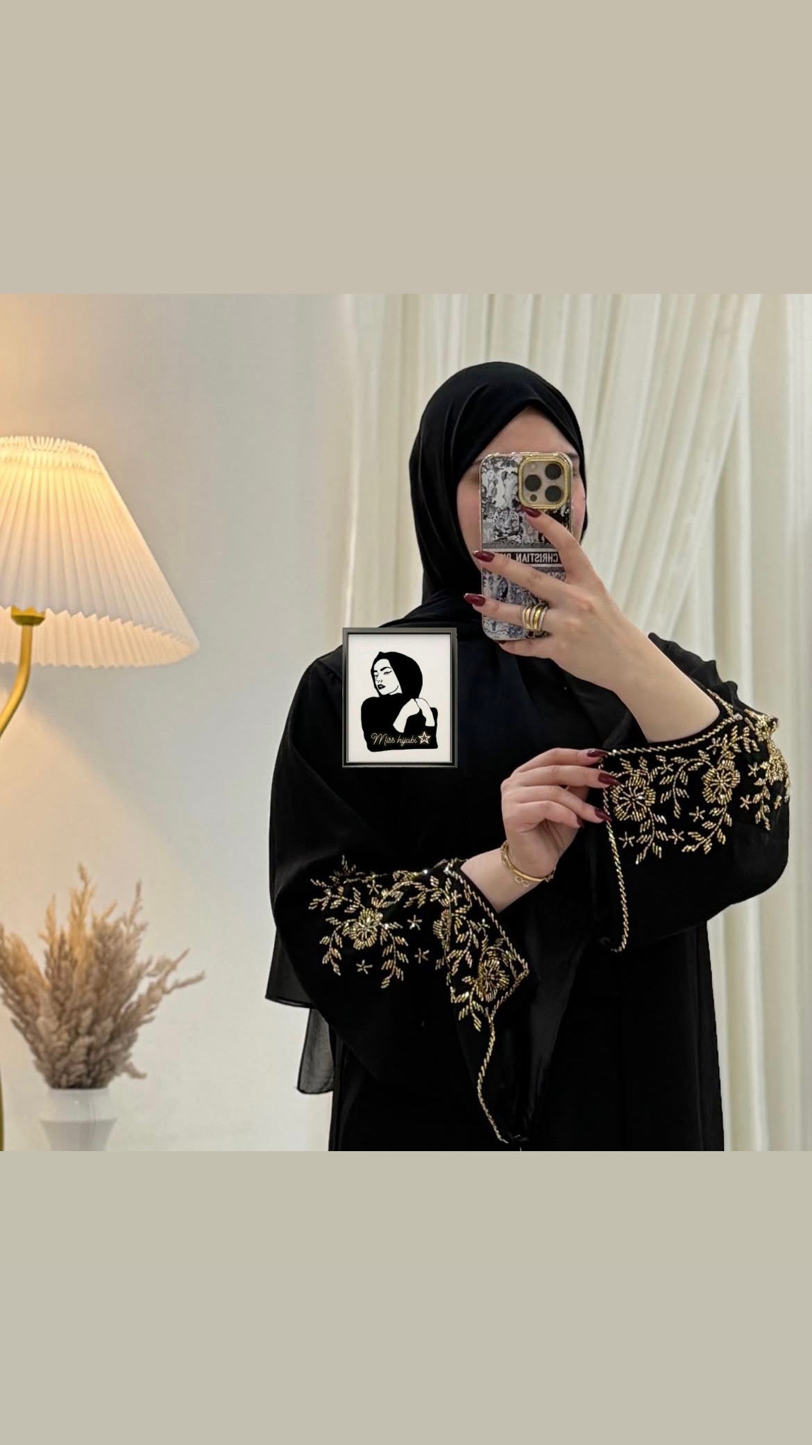 Royal Gilded Black abaya - MH039