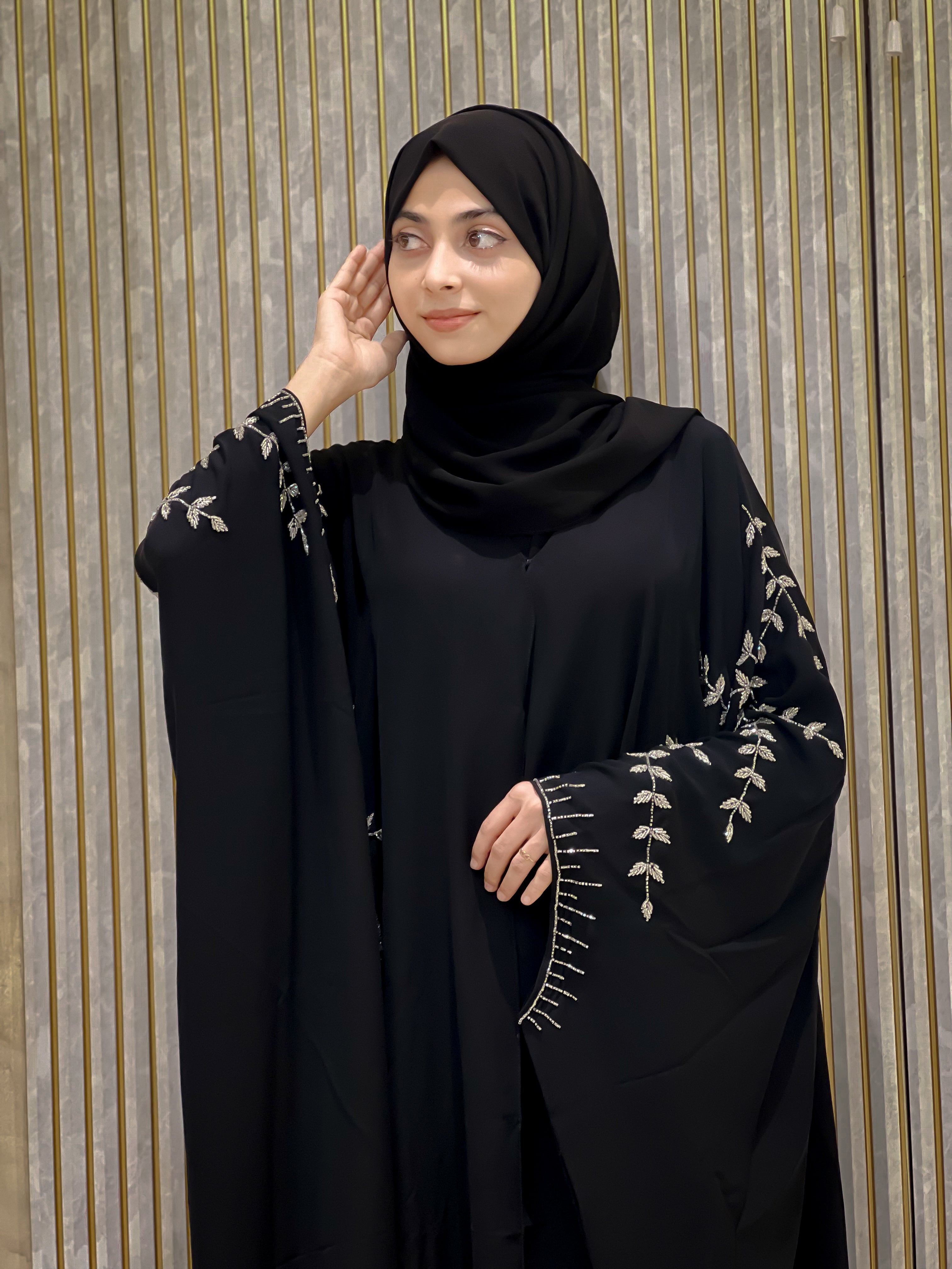 Sana Black Party Abaya- MH012