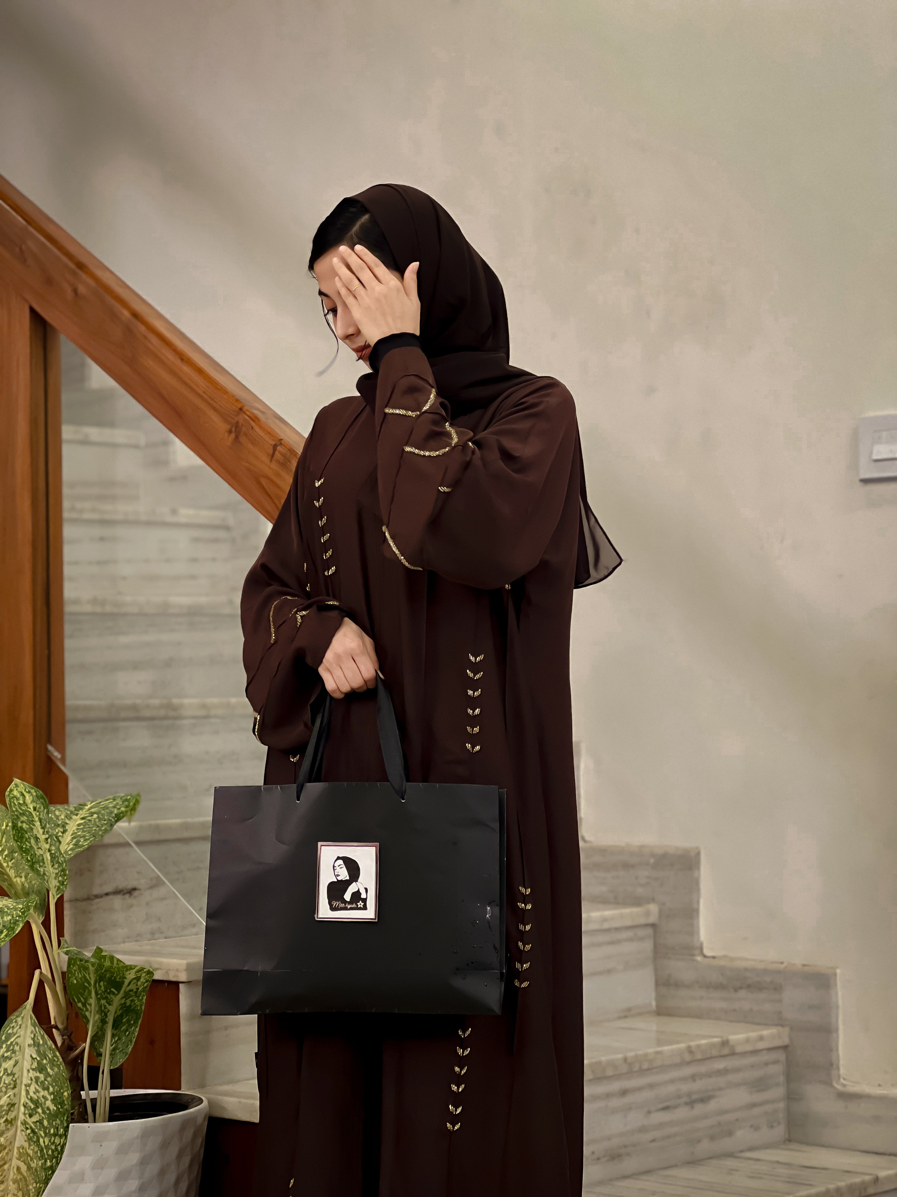SANA IN BROWN ABAYA- MH020