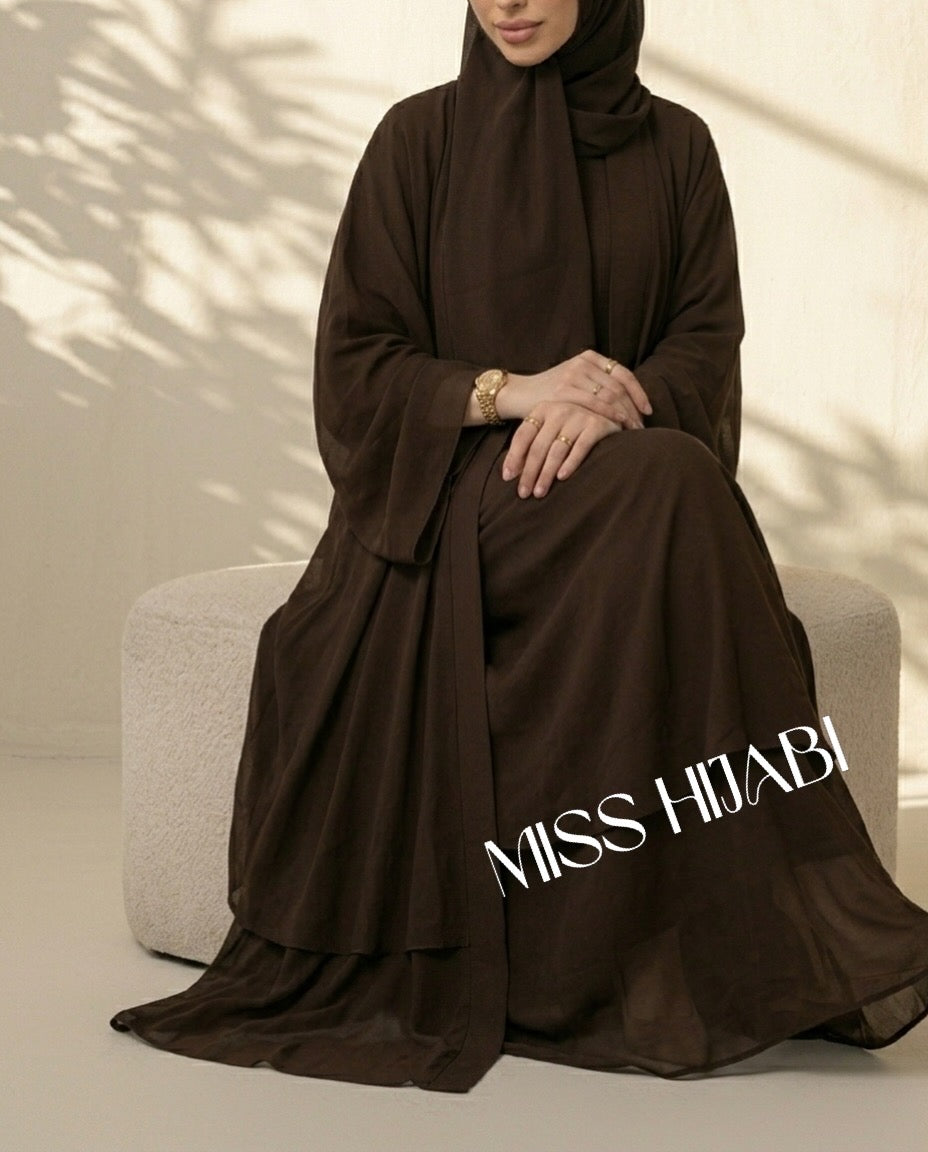 Brown Georgette Abaya -MH322