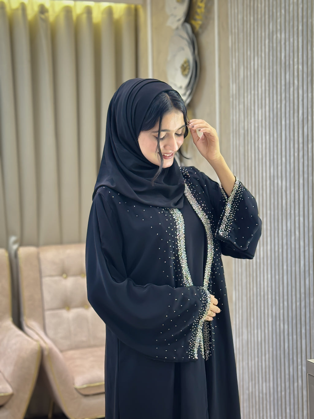 Black nafz Abaya -MH224