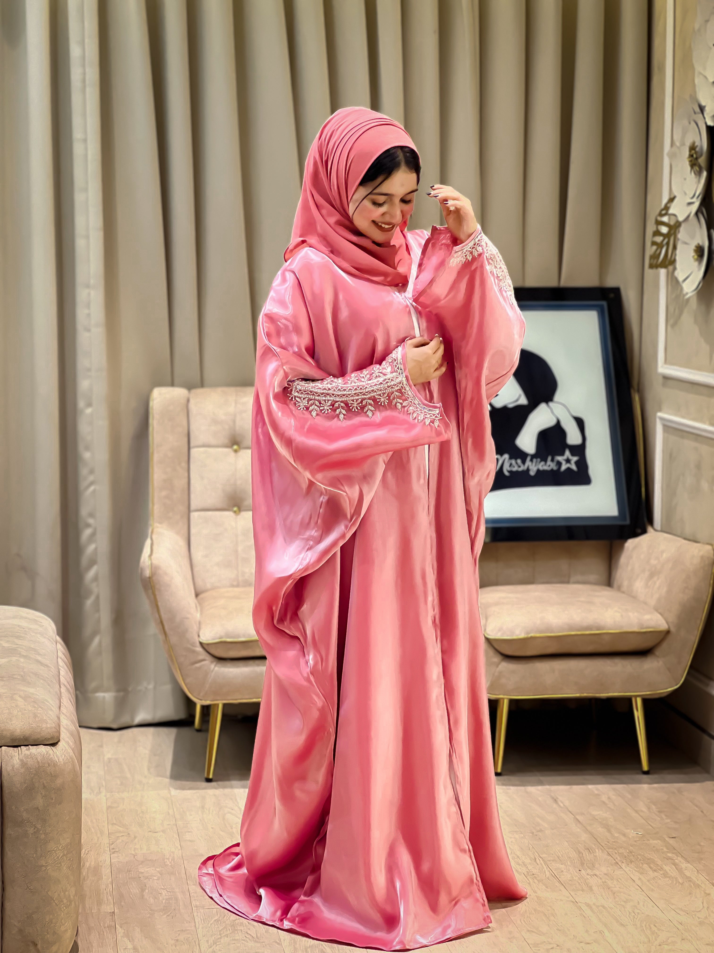NAF Pink Abaya- MH003