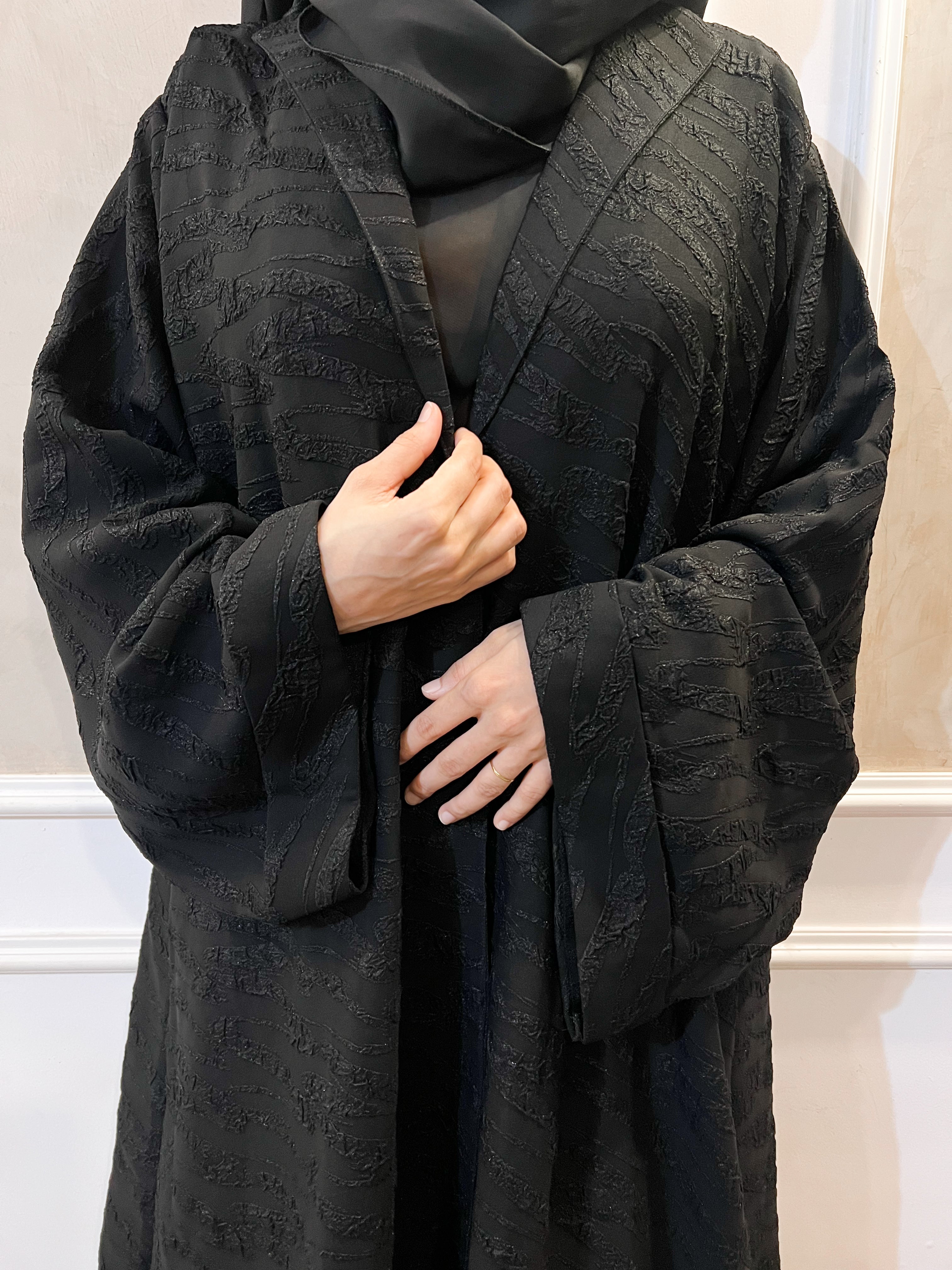 Sana Black Coat Abaya -MH025