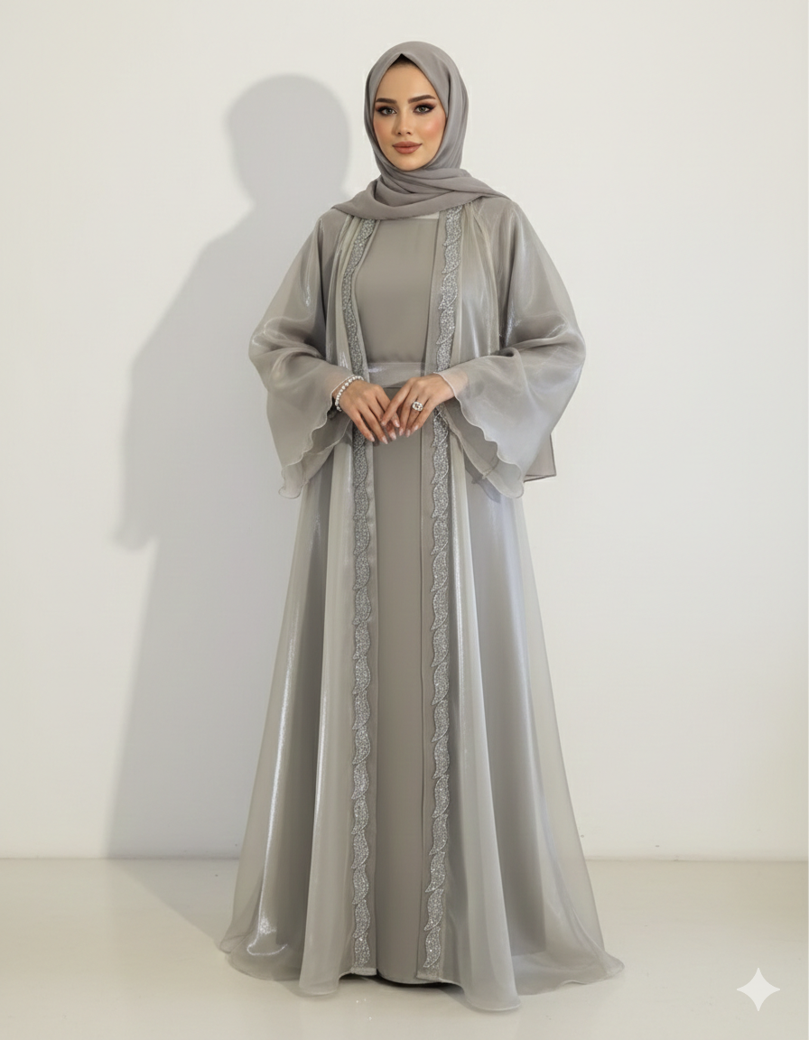 Luxury Organza Abaya- MH114
