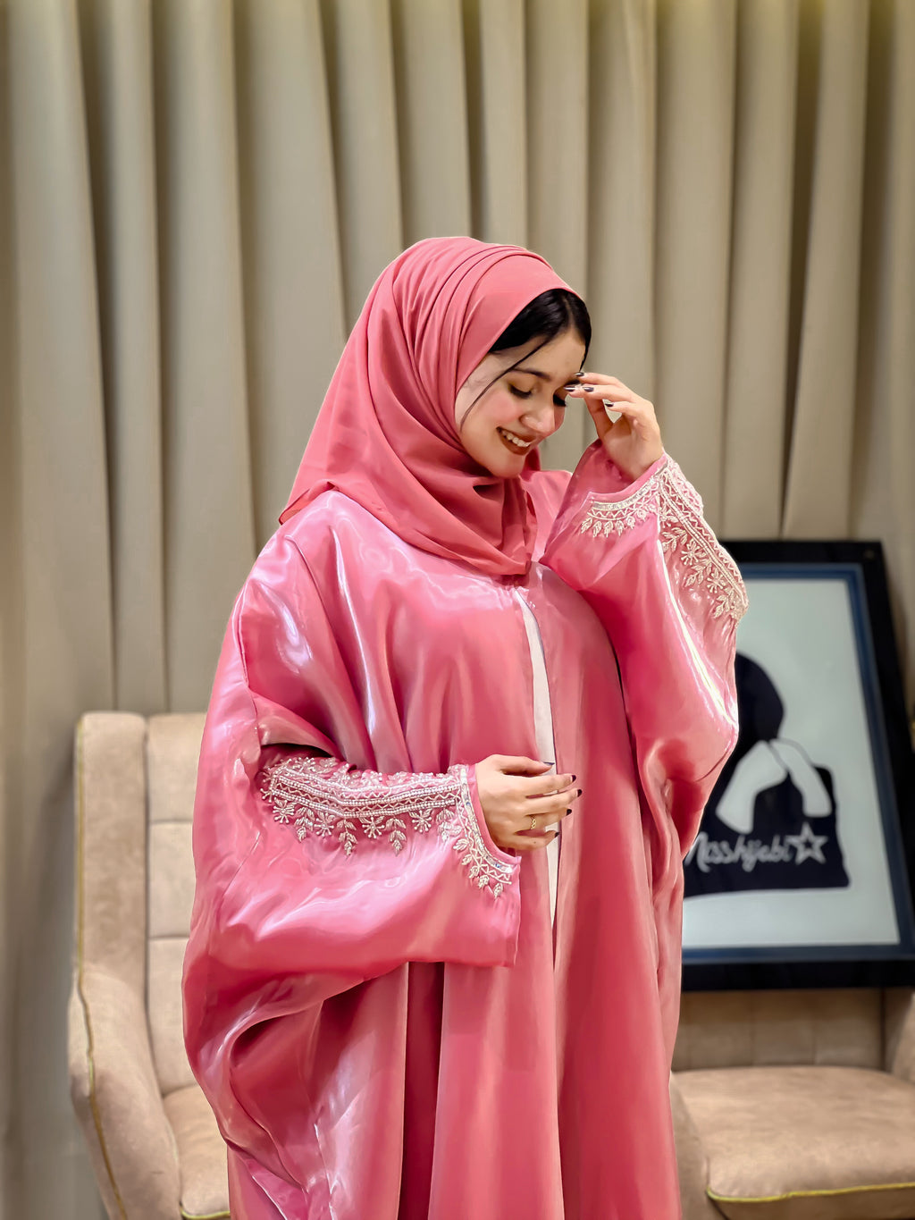 NAF Pink Abaya- MH003