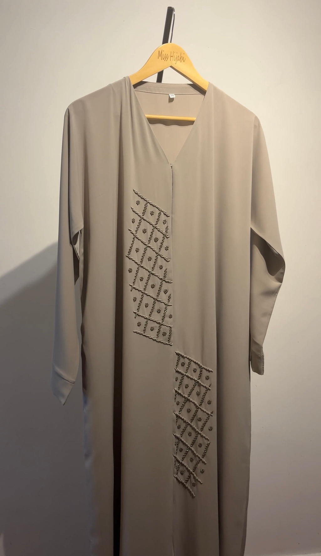 Beige Couture Handwork Abaya- MH091