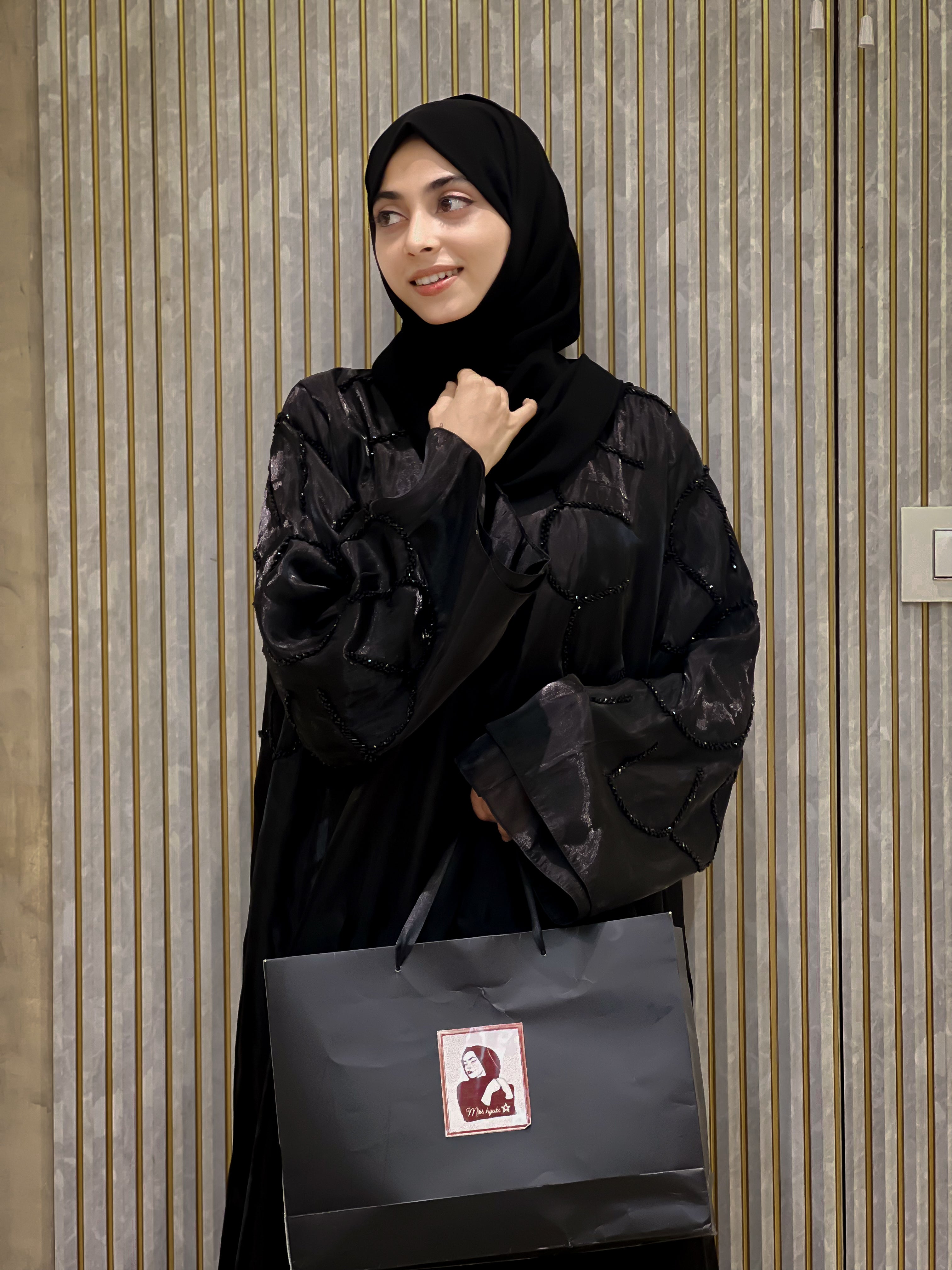 BLACK PARTY SANA ABAYA- MH014