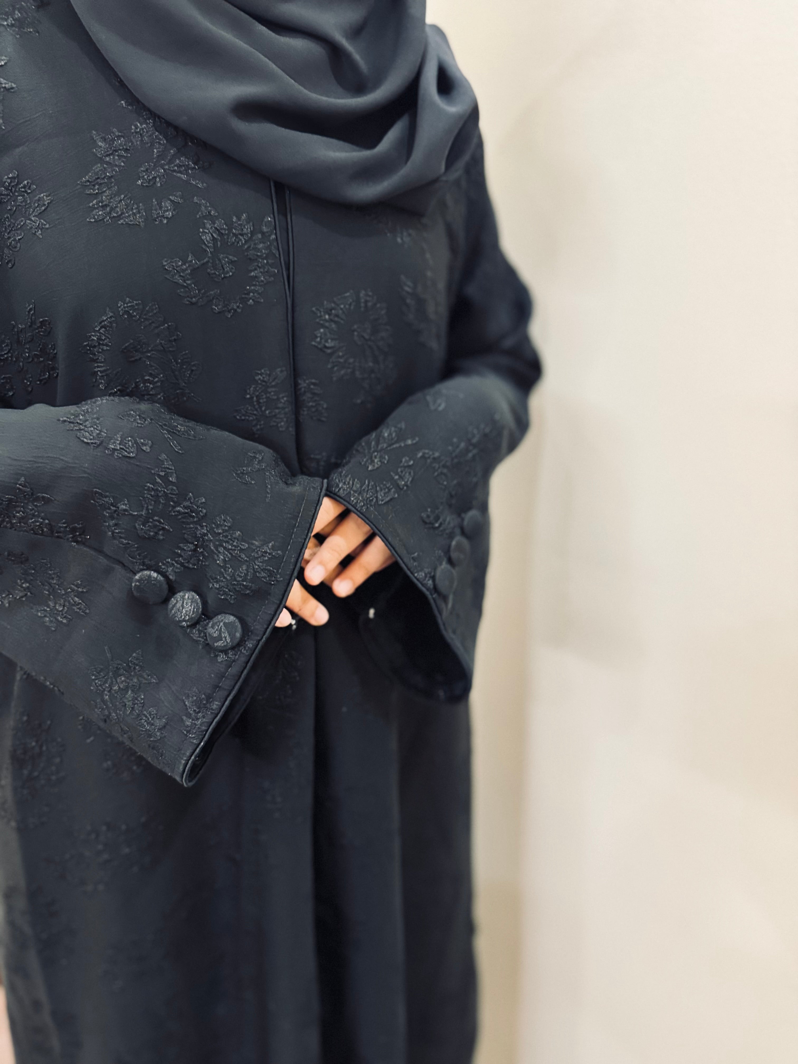 Self Designed Black Simple Abaya -MH090