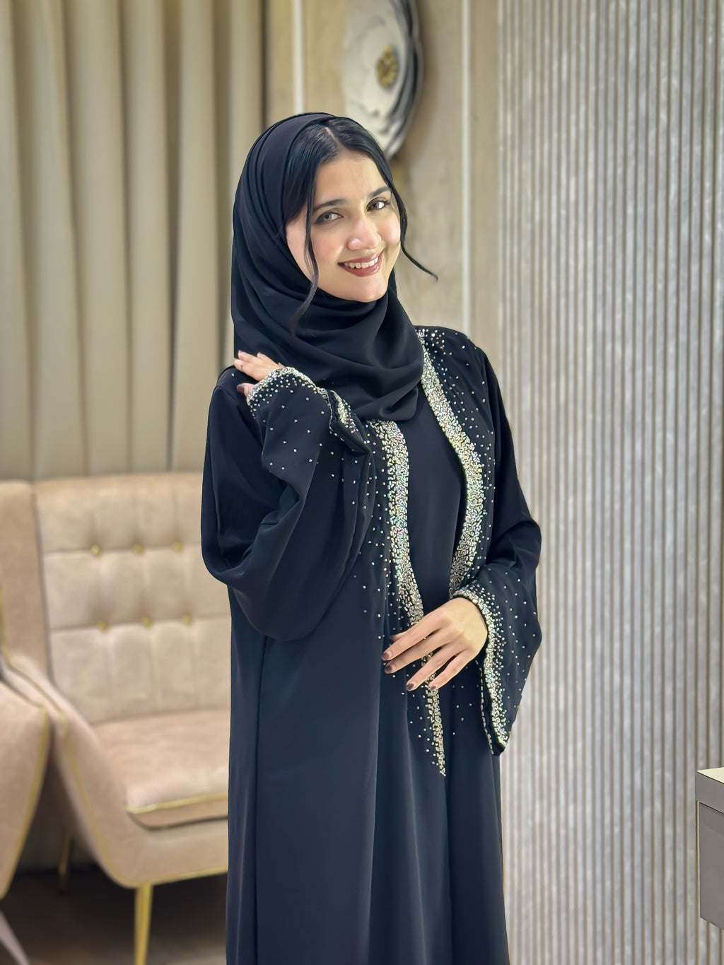 Black nafz Abaya -MH224
