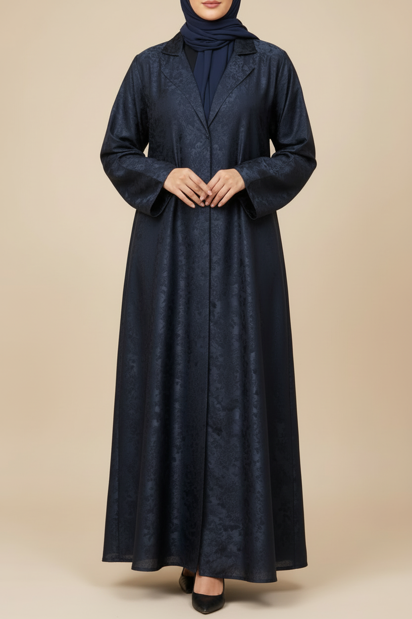 Blue Printed Abaya -MH087
