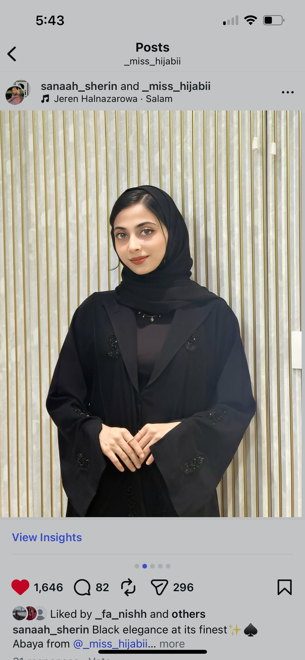 Sana Raven Black Abaya- MH030