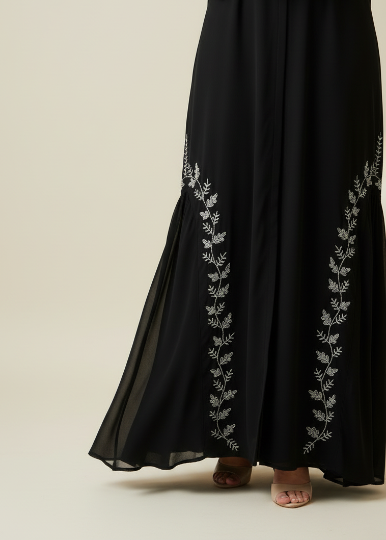 Sana Obsidian Black Abaya -MH031