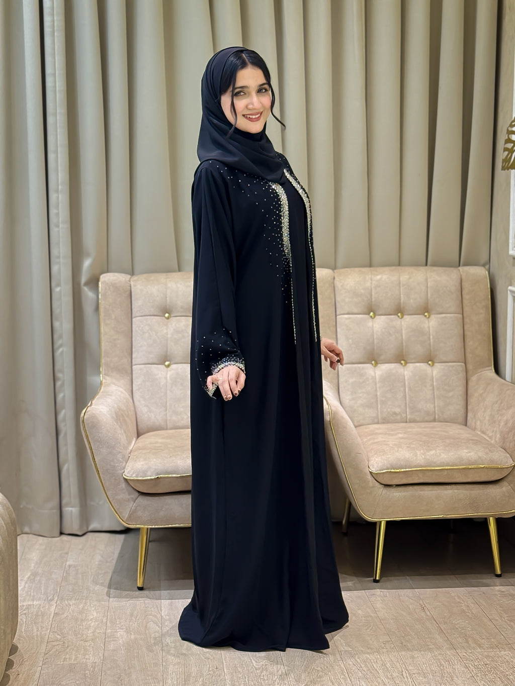Black nafz Abaya -MH224