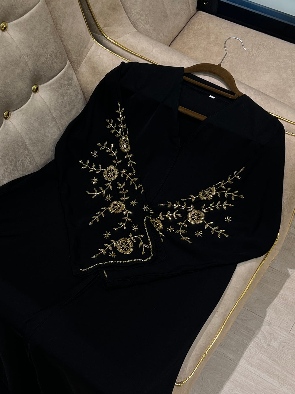Royal Gilded Black abaya - MH039