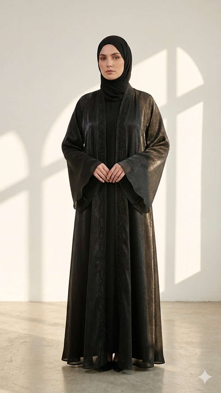 Party Abaya with white embellishment MH229