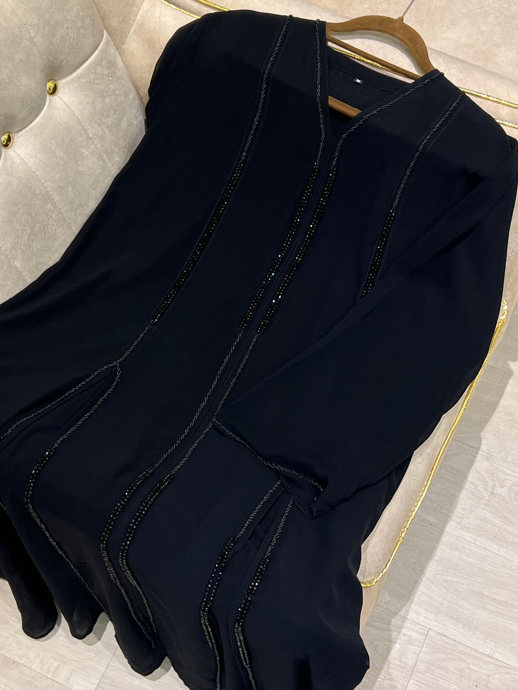 Black Georgette party Abaya -MH041