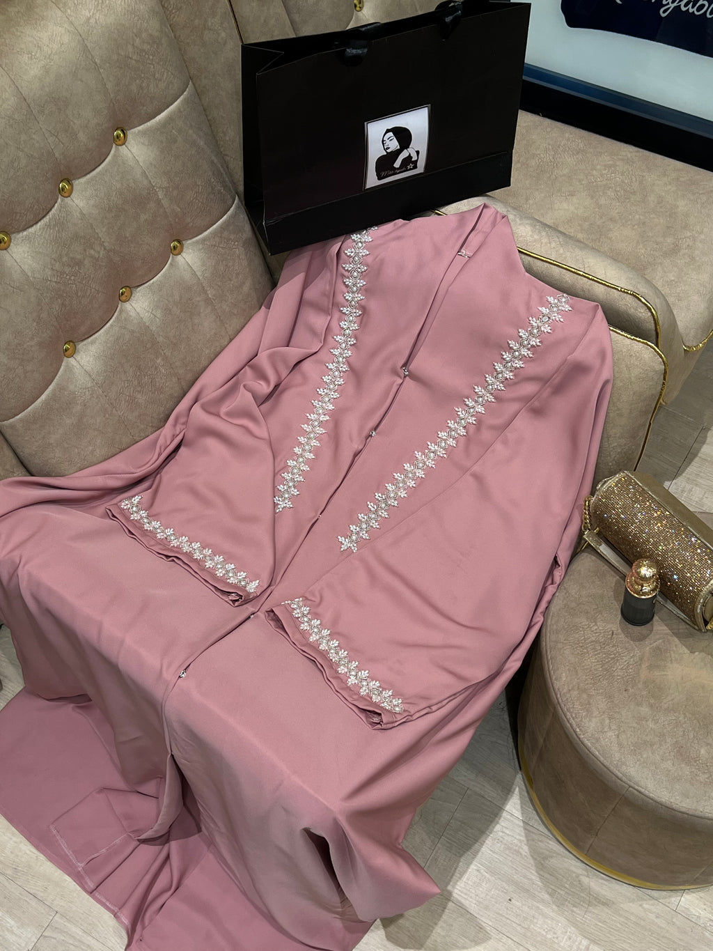 Baby Pink Luxury Abaya- MH061