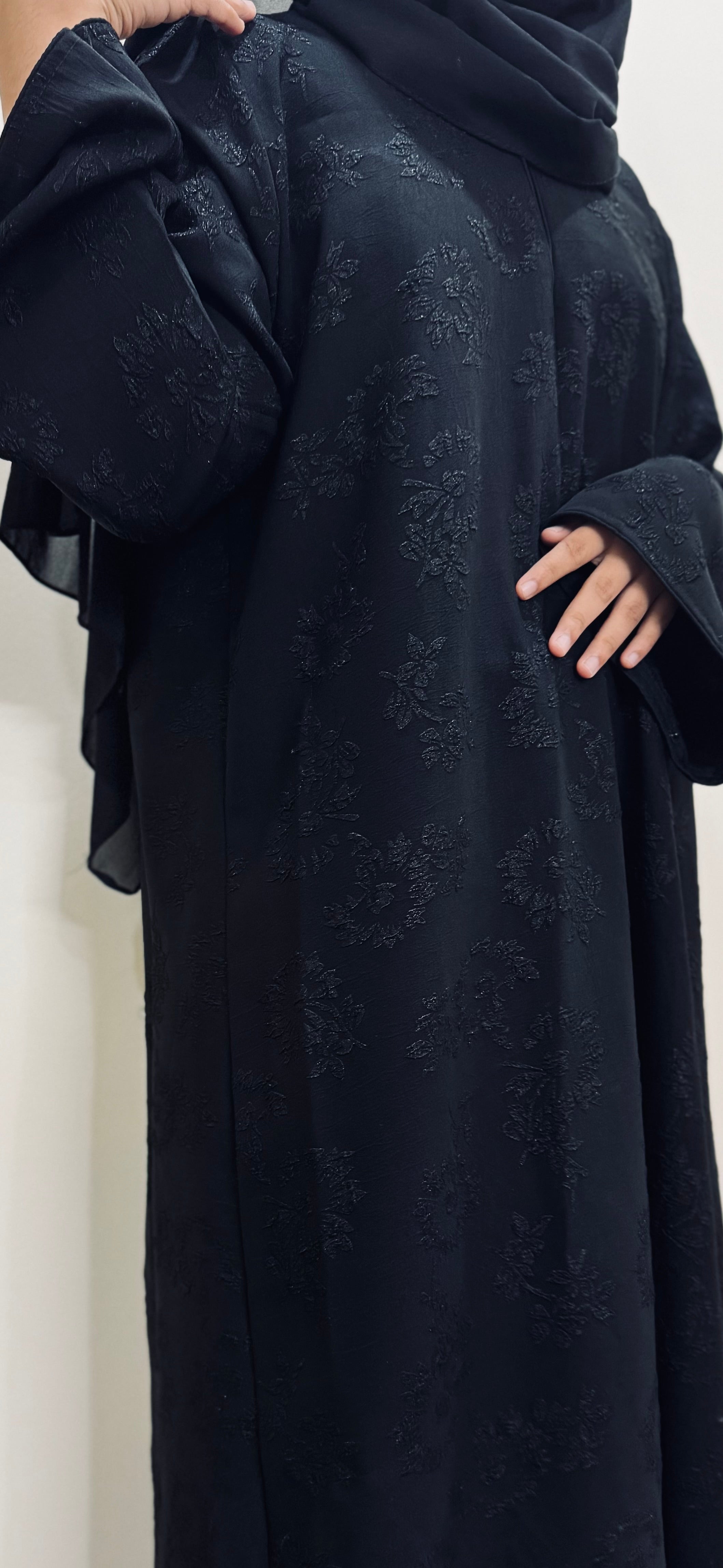 Self Designed Black Simple Abaya -MH090