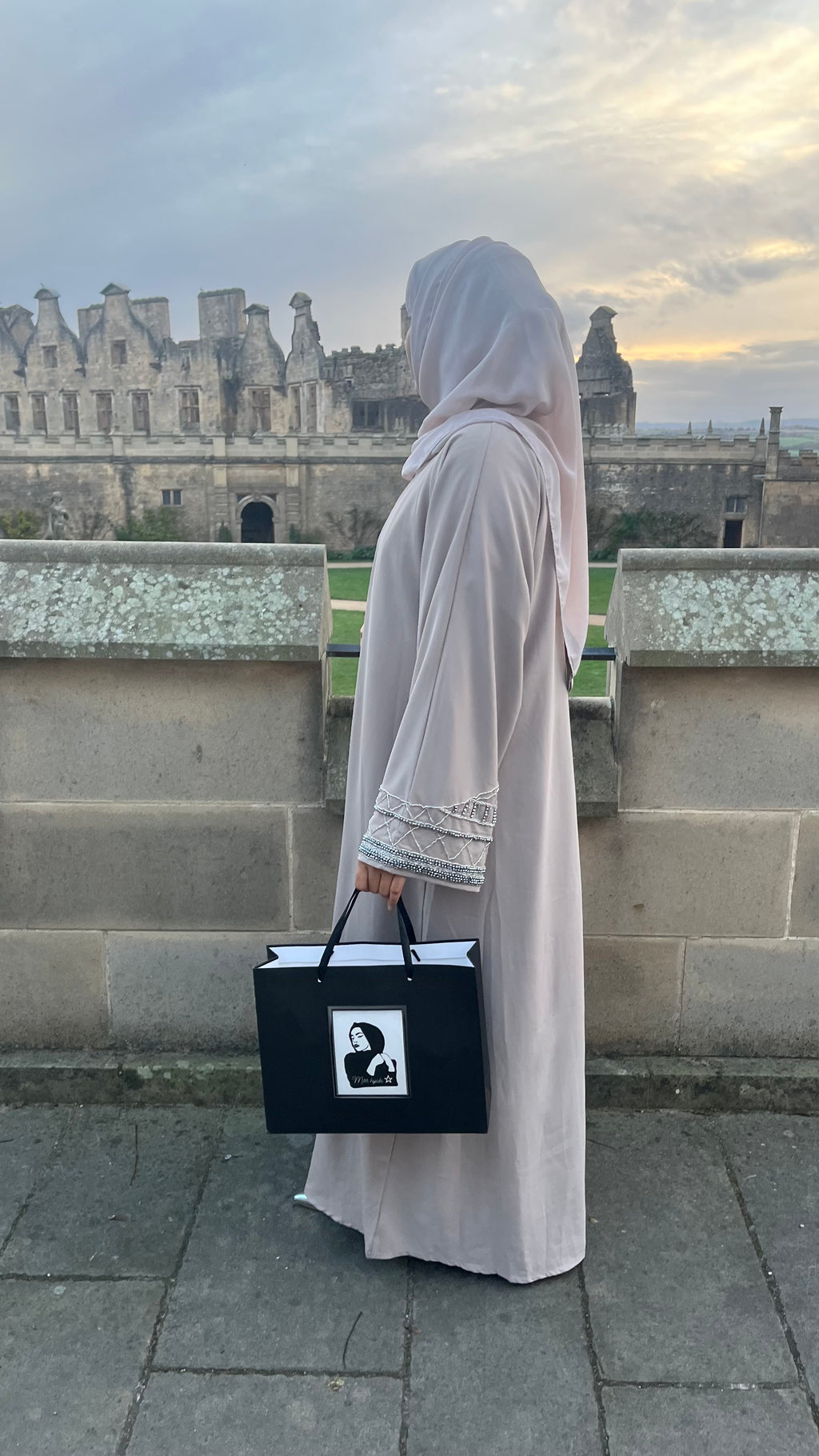 Veil of Beige Abaya -MH038