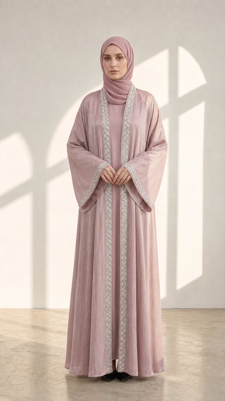 Party Abaya with white embellishment MH229