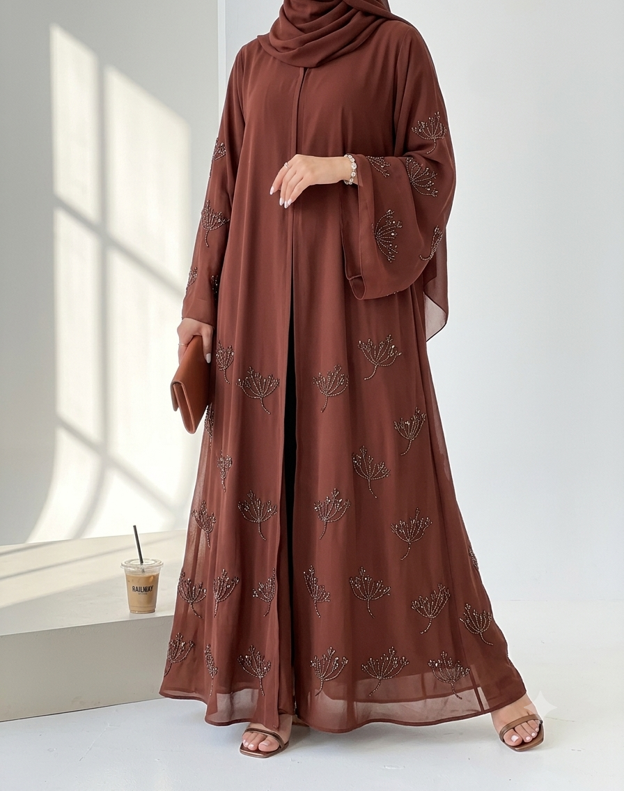 Miss Hijabi Signature Brown Abaya -MH251