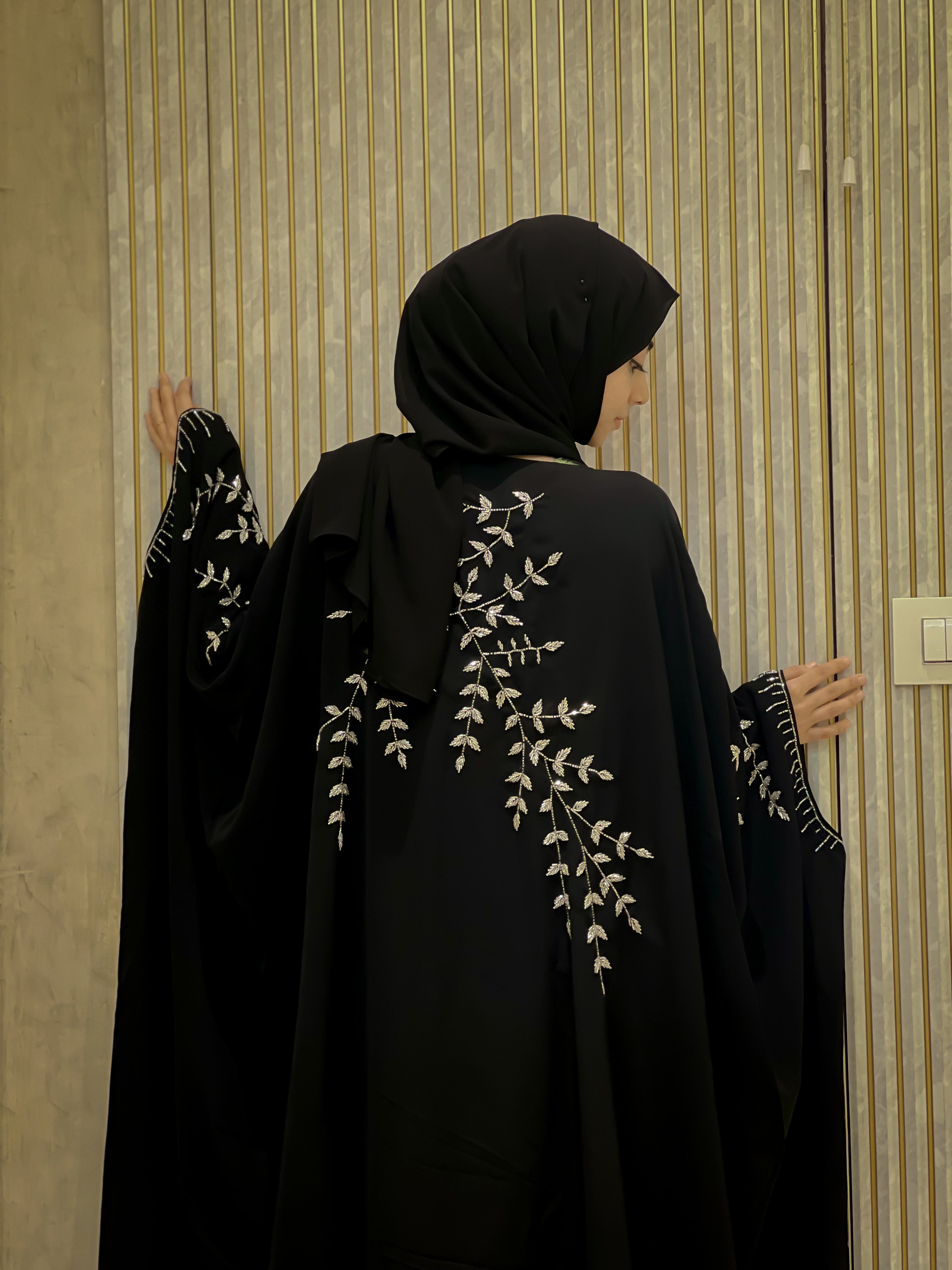 Sana Black Party Abaya- MH012