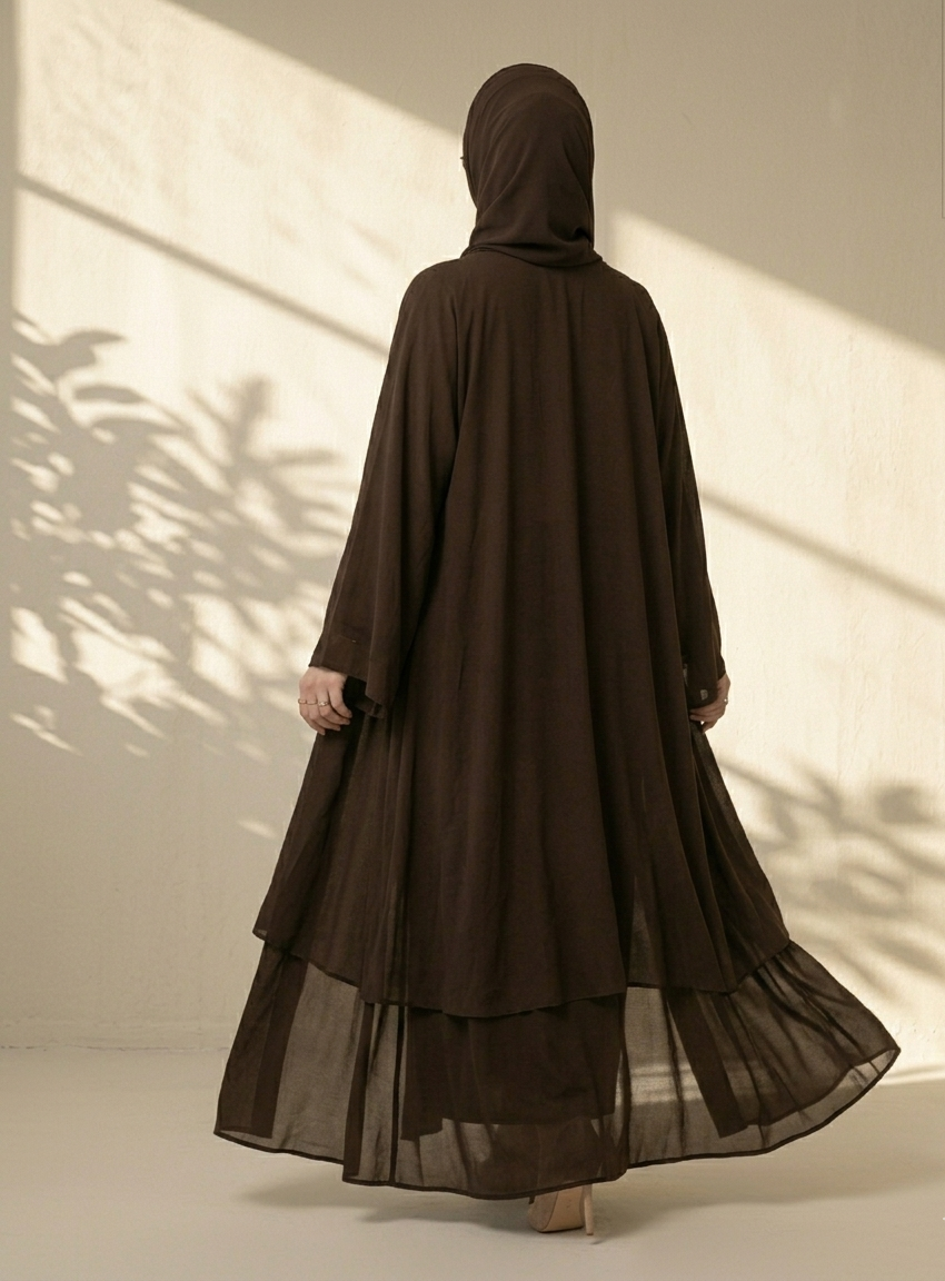 Brown Georgette Abaya -MH322