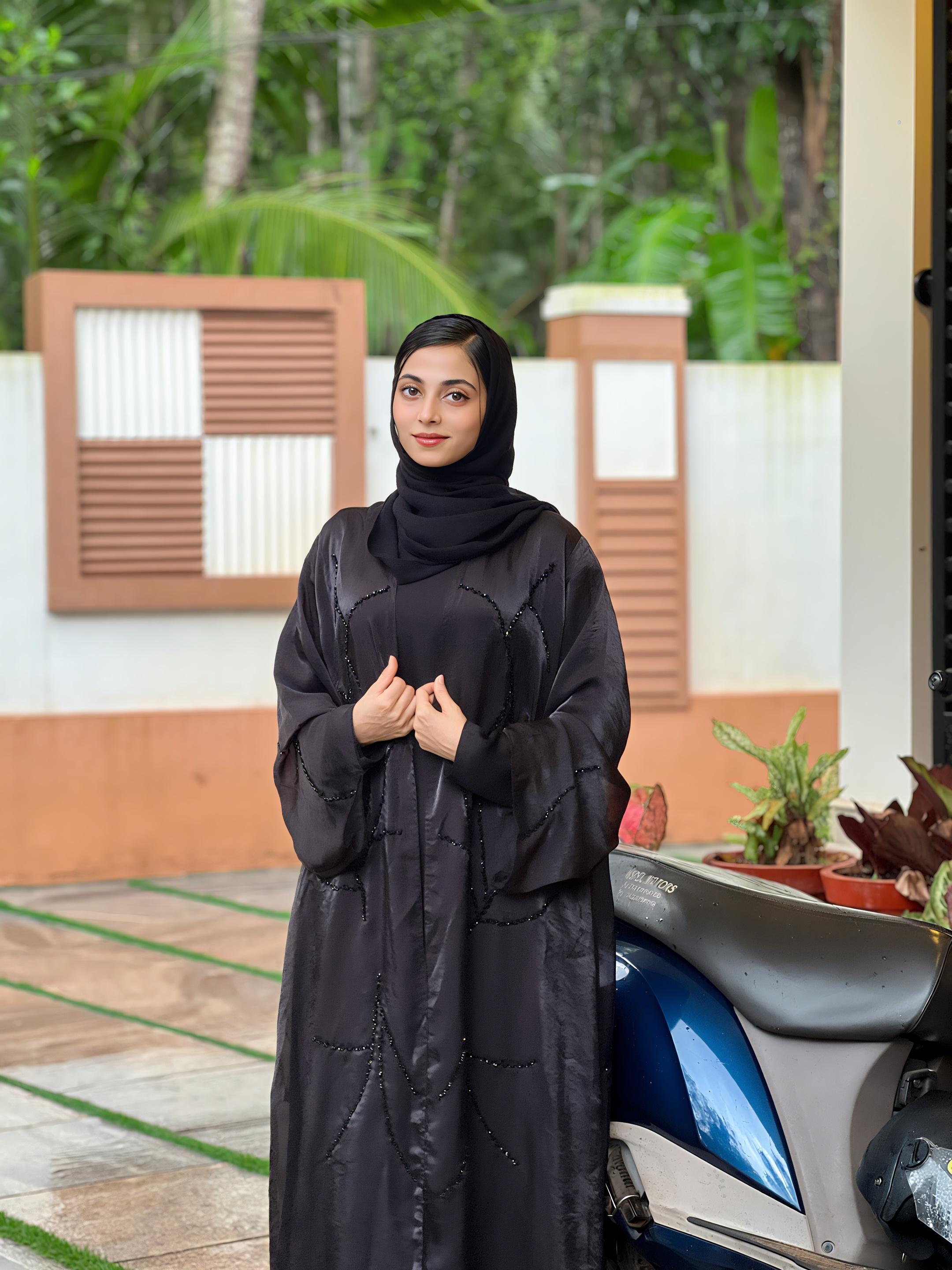 Sana Black Party Abaya- MH008