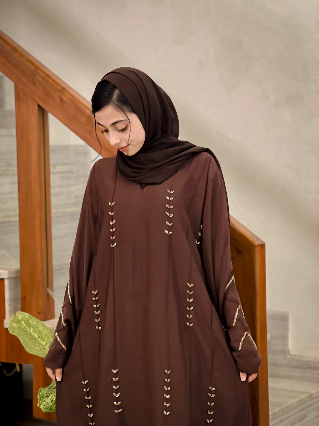 SANA IN BROWN ABAYA- MH020