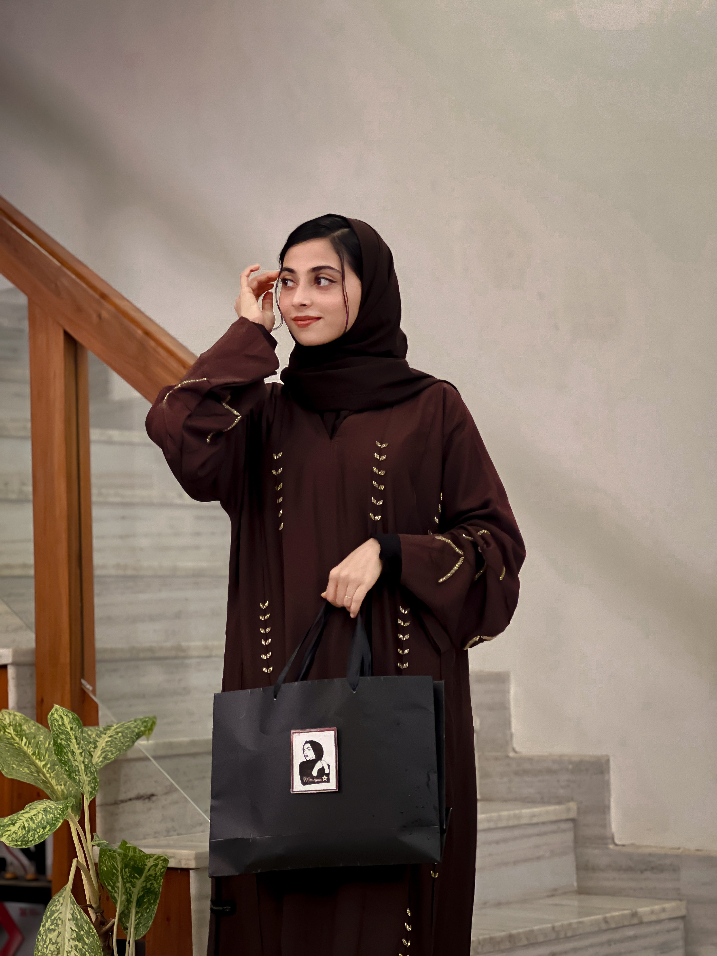 SANA IN BROWN ABAYA- MH020