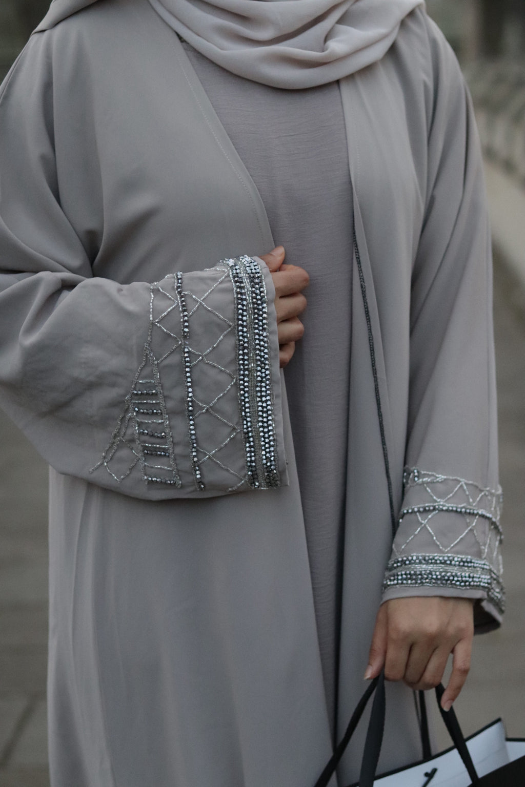 Veil of Beige Abaya -MH038