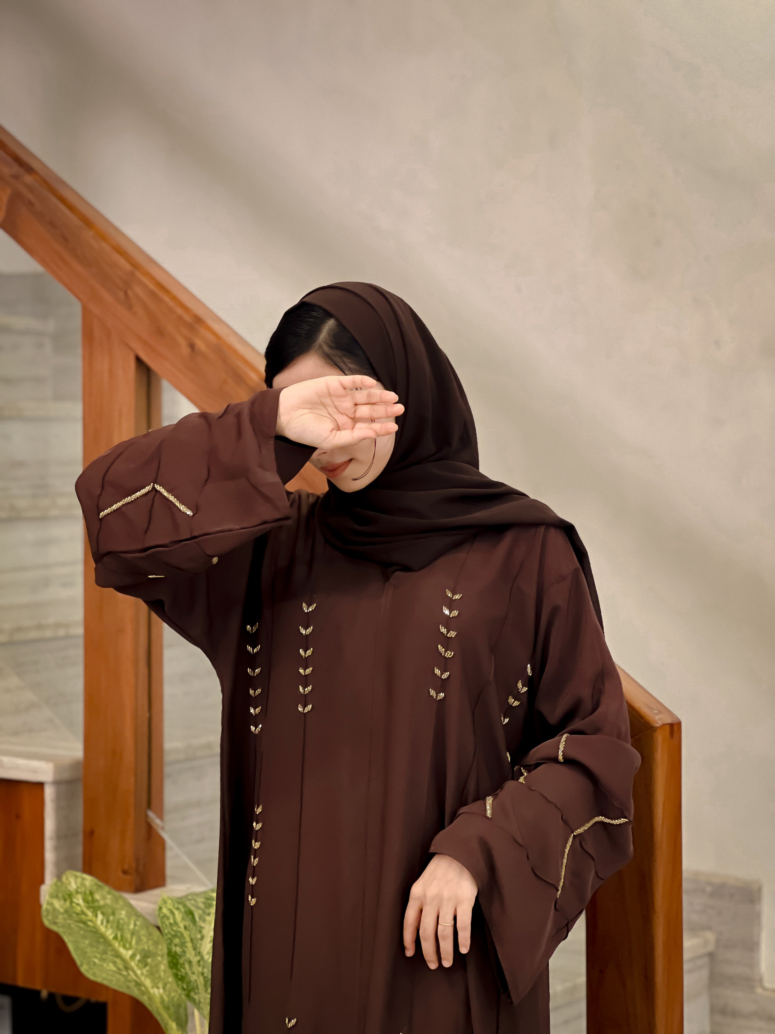 SANA IN BROWN ABAYA- MH020
