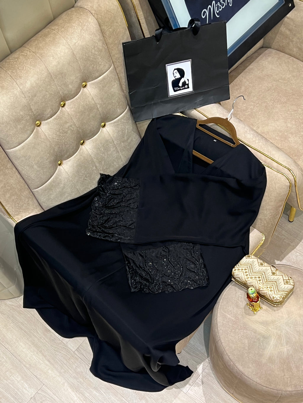 Black Abaya for Formal Occasions – Luxury Collection- MH052