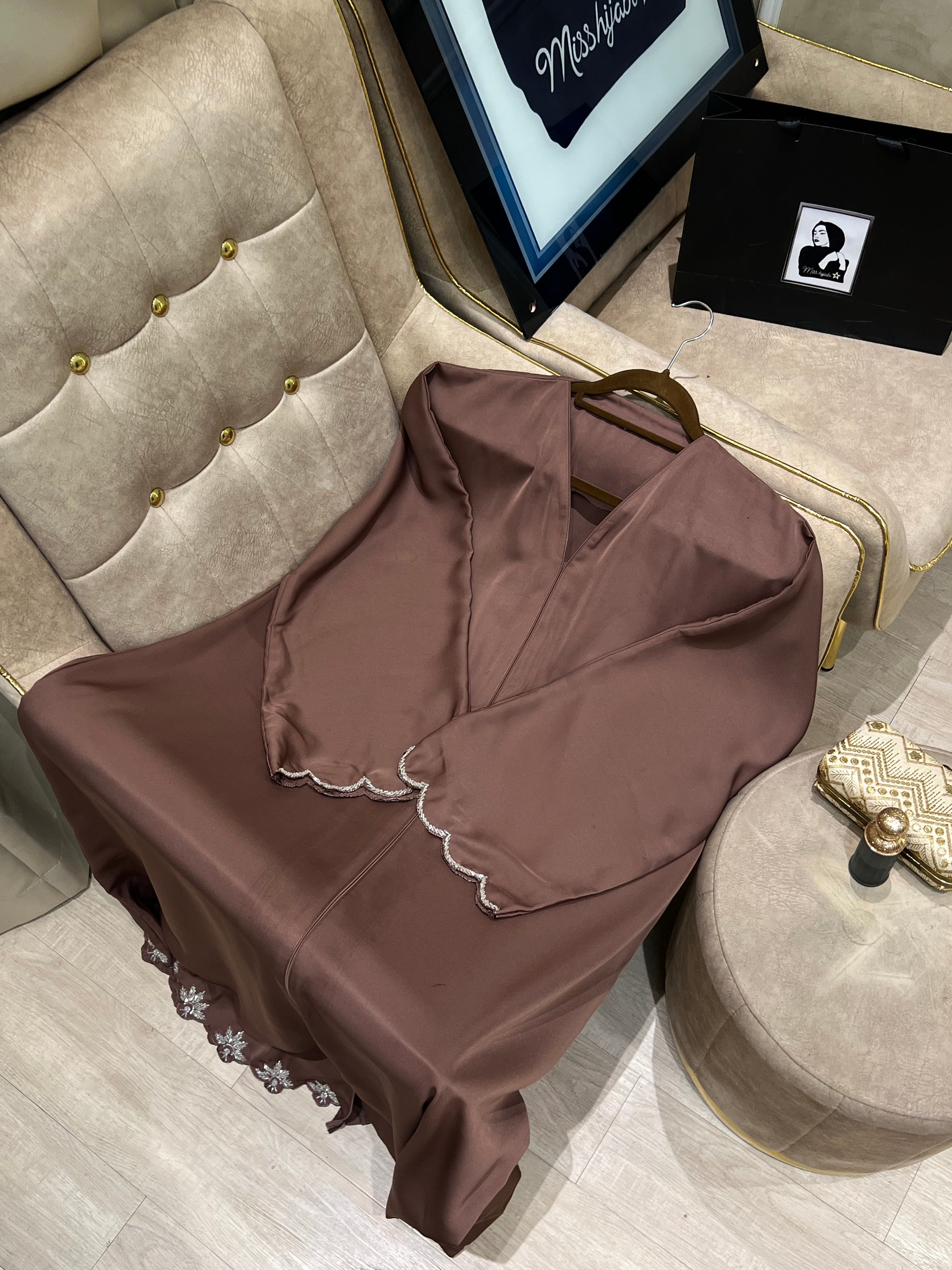 Brown Party Abaya- MH075