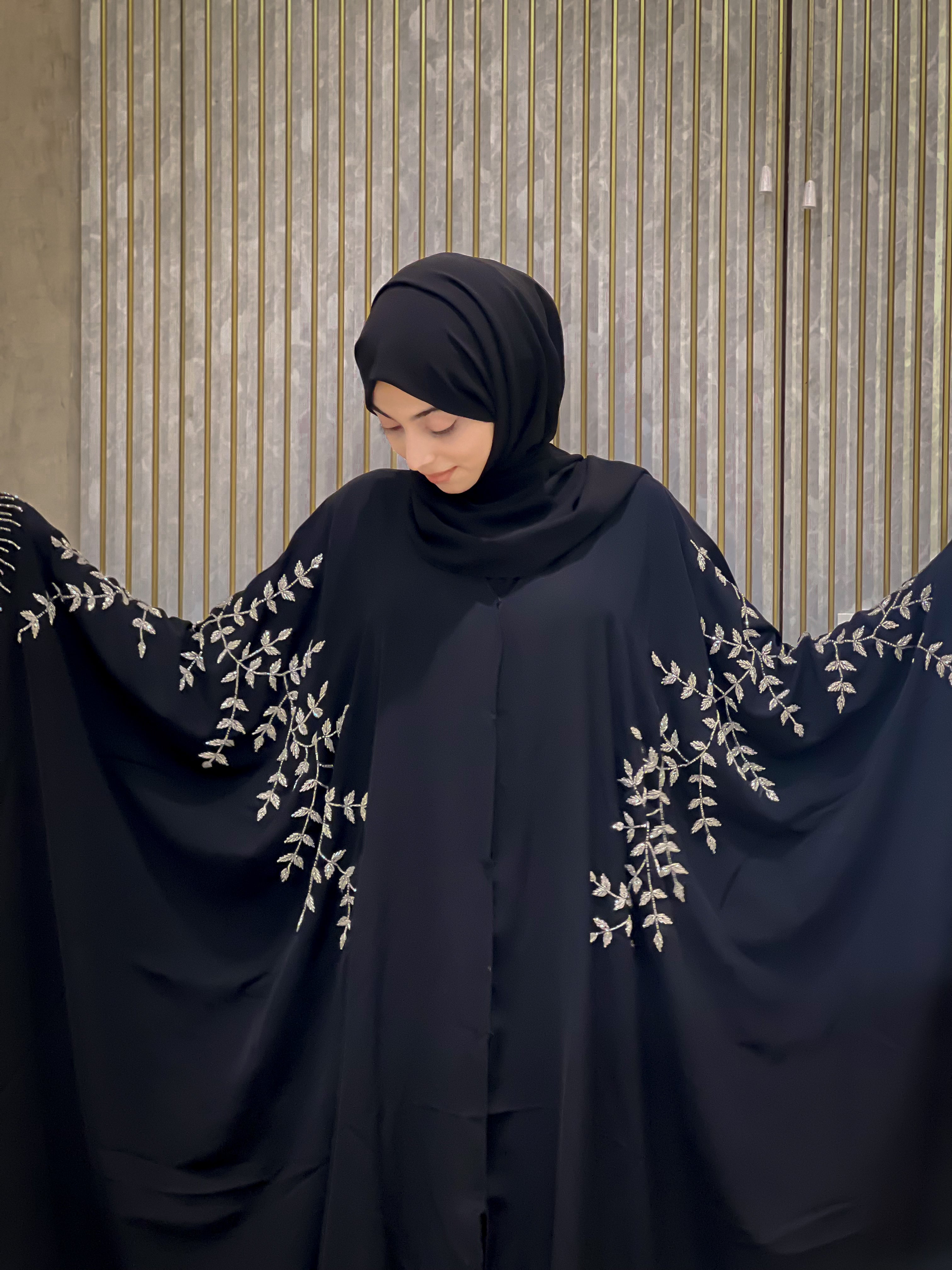 Sana Black Party Abaya- MH012