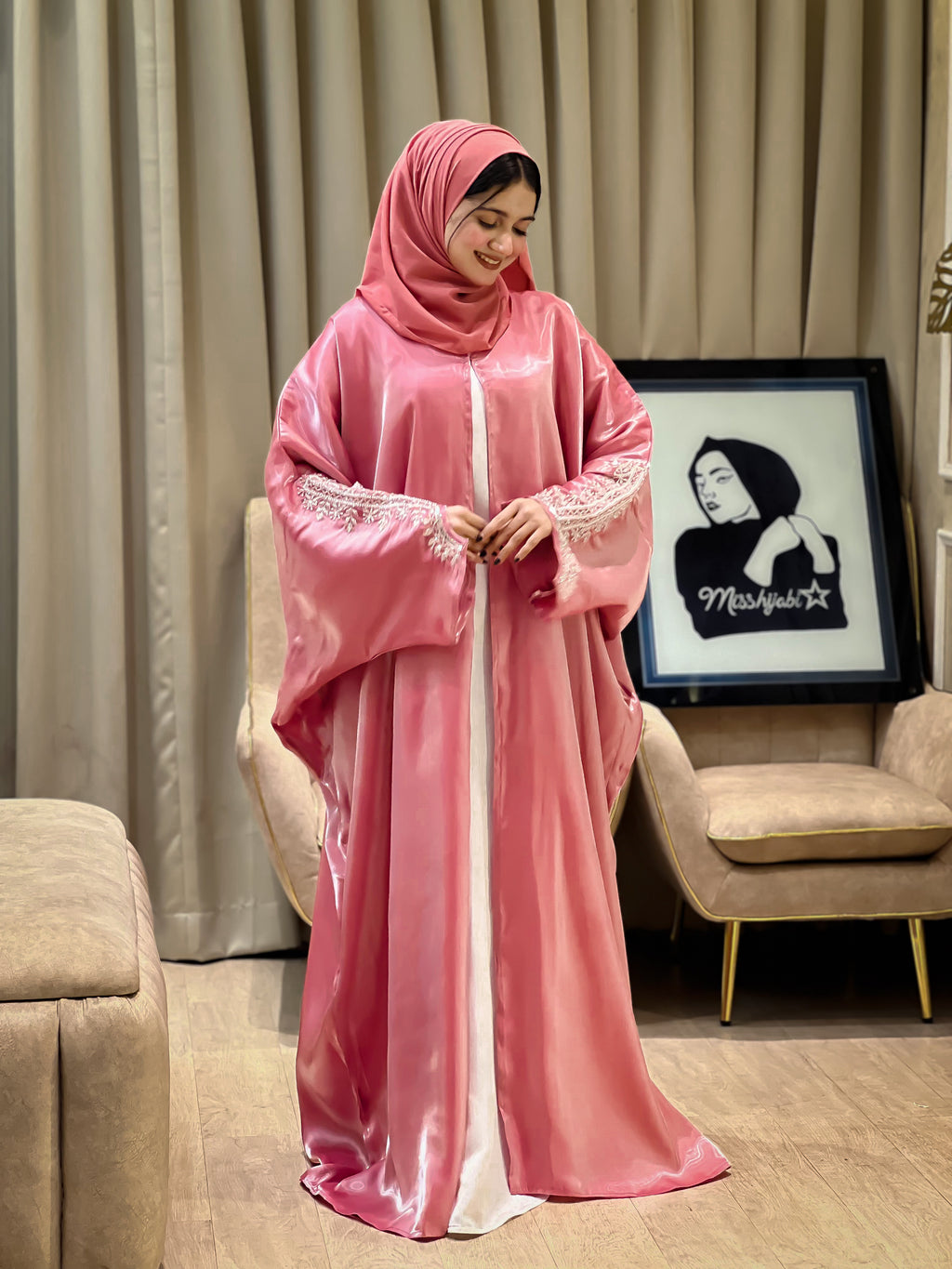 NAF Pink Abaya- MH003